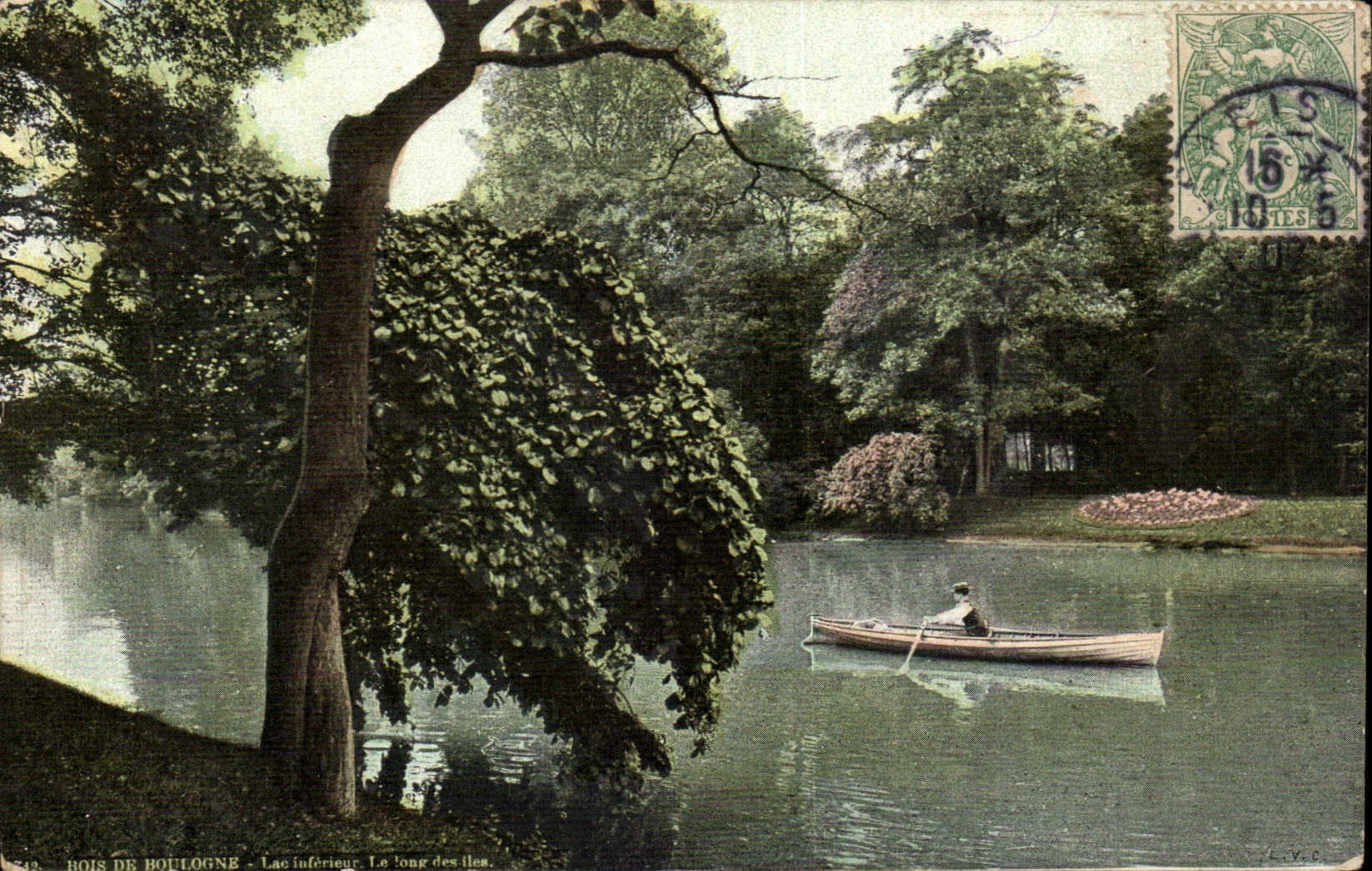 Paris CPA Bois de Boulogne Lac inferieur Le long des iles