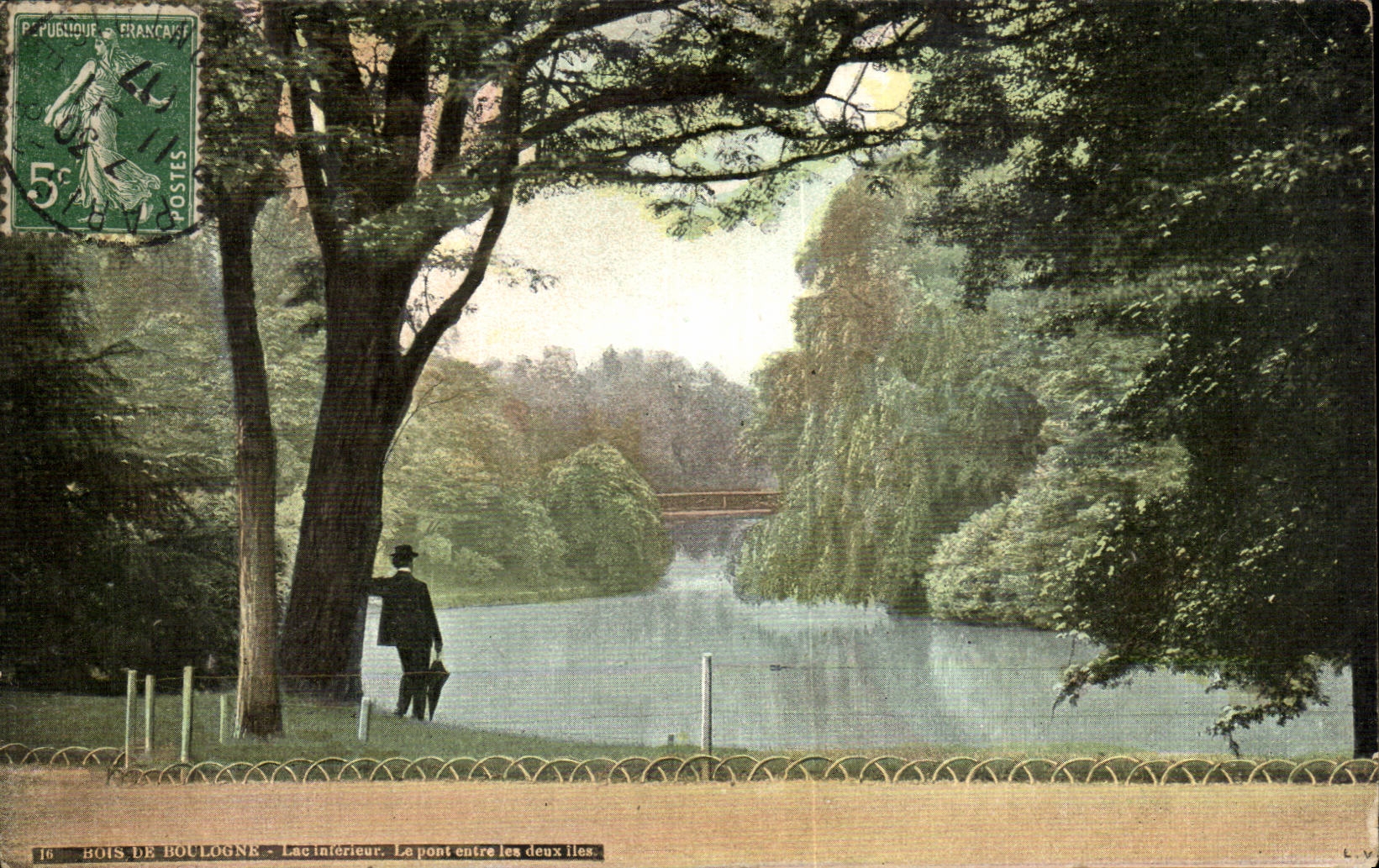 Paris CPA Bois de Boulogne Le pont entre les deux iles