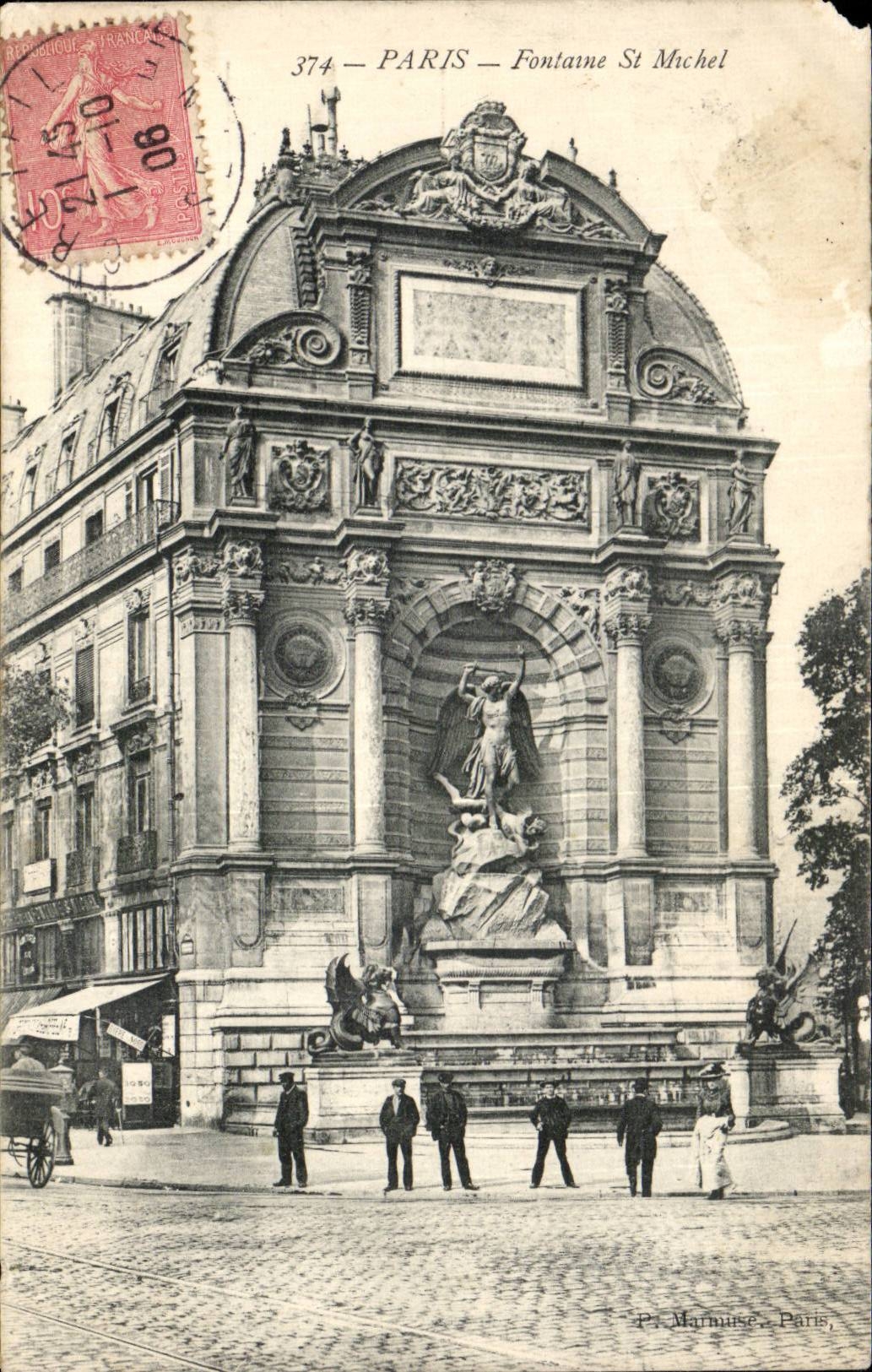 Paris CPA Fountain St Michel