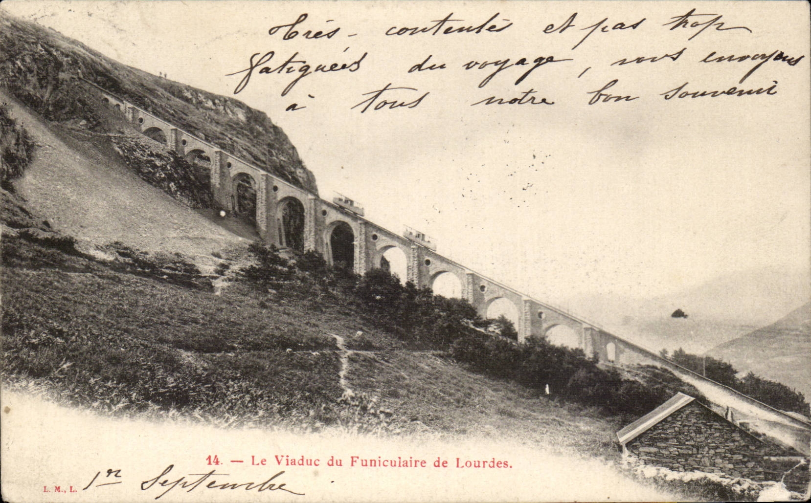 CPA the viaduct of the funicular of Lourdes