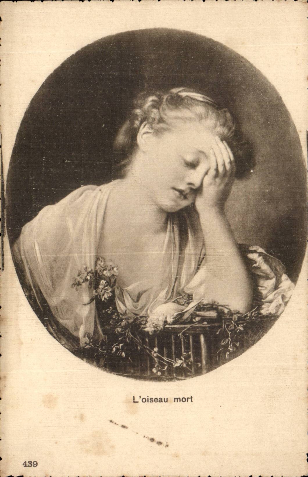 CPA Fantaisie L'oiseau mort