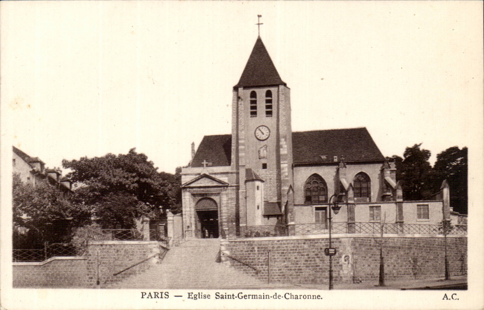 Paris CPA Church Saint Germain of Charonne