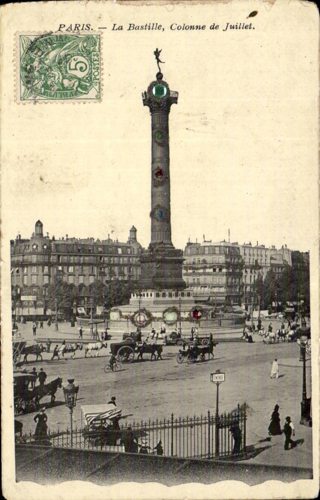 Paris CPA the bastille column of July