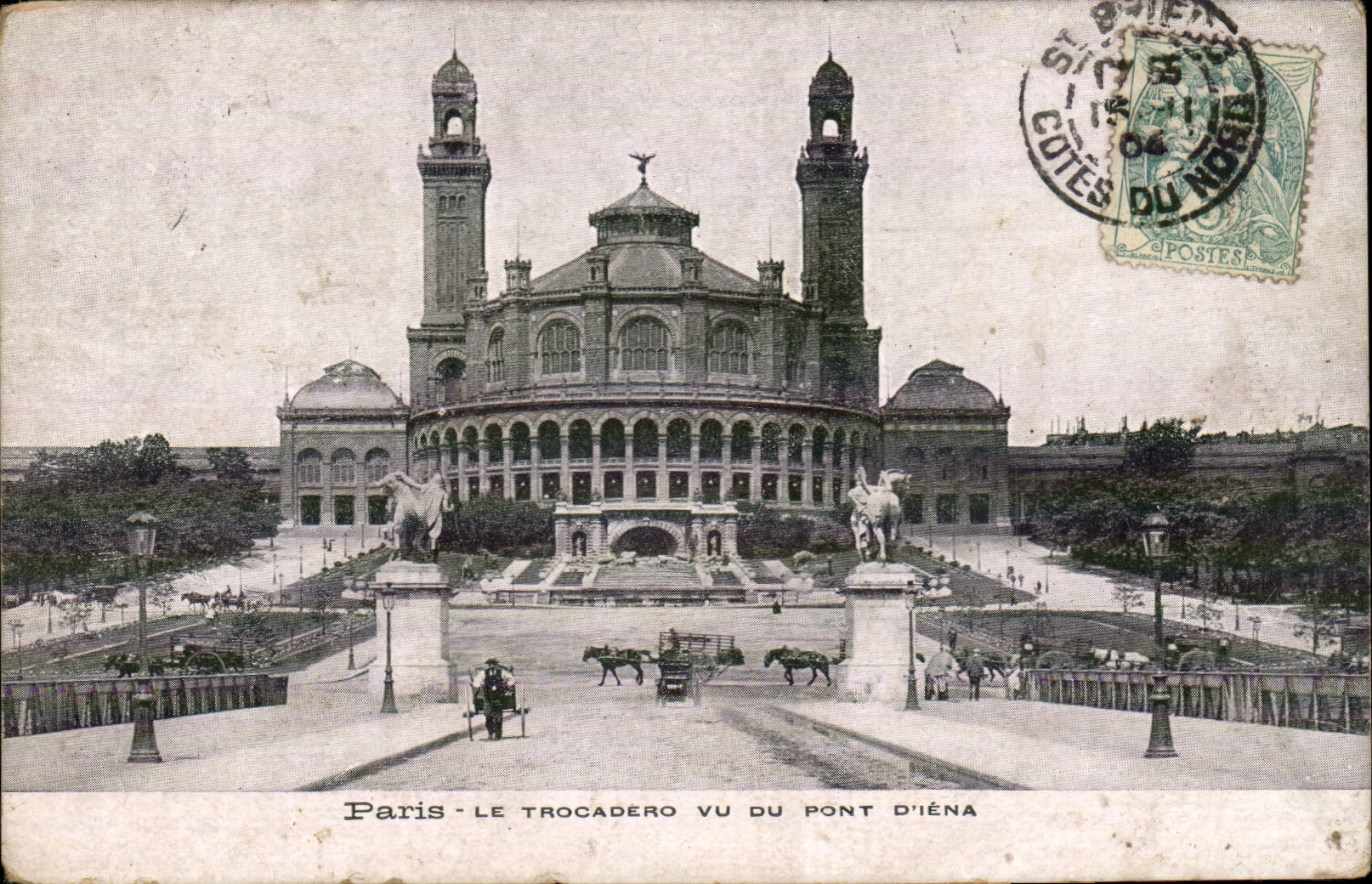 Paris CPA Trocadero seen of the bridge of Iena