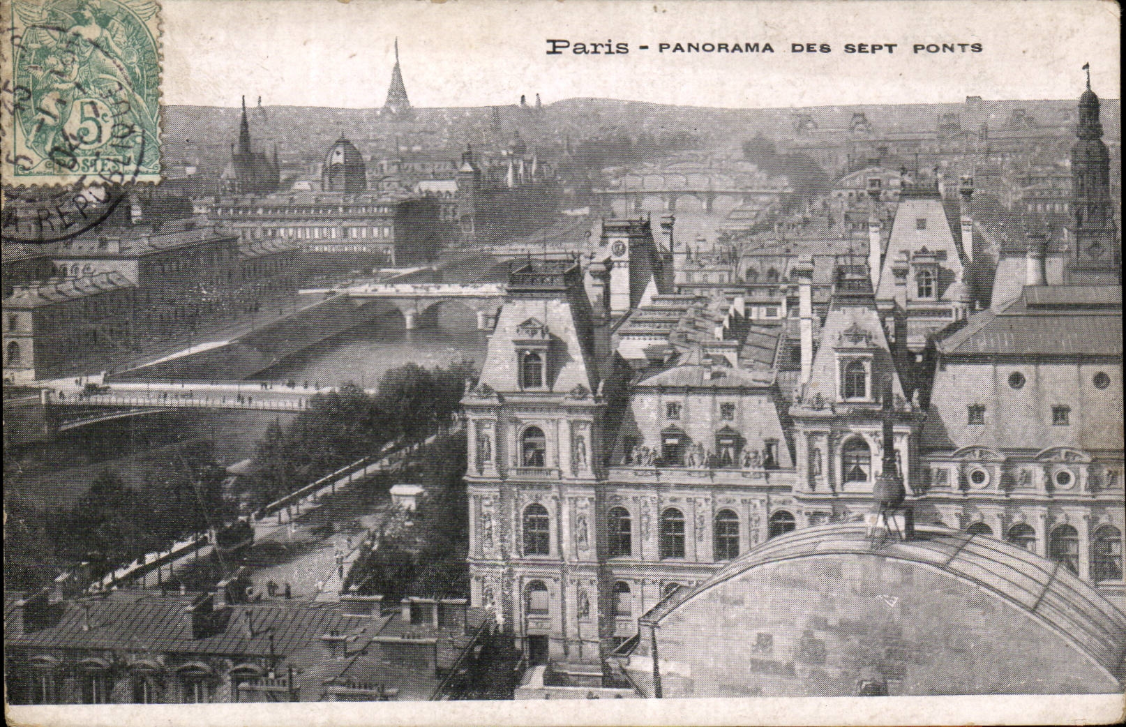Paris CPA Panorama des sept ponts