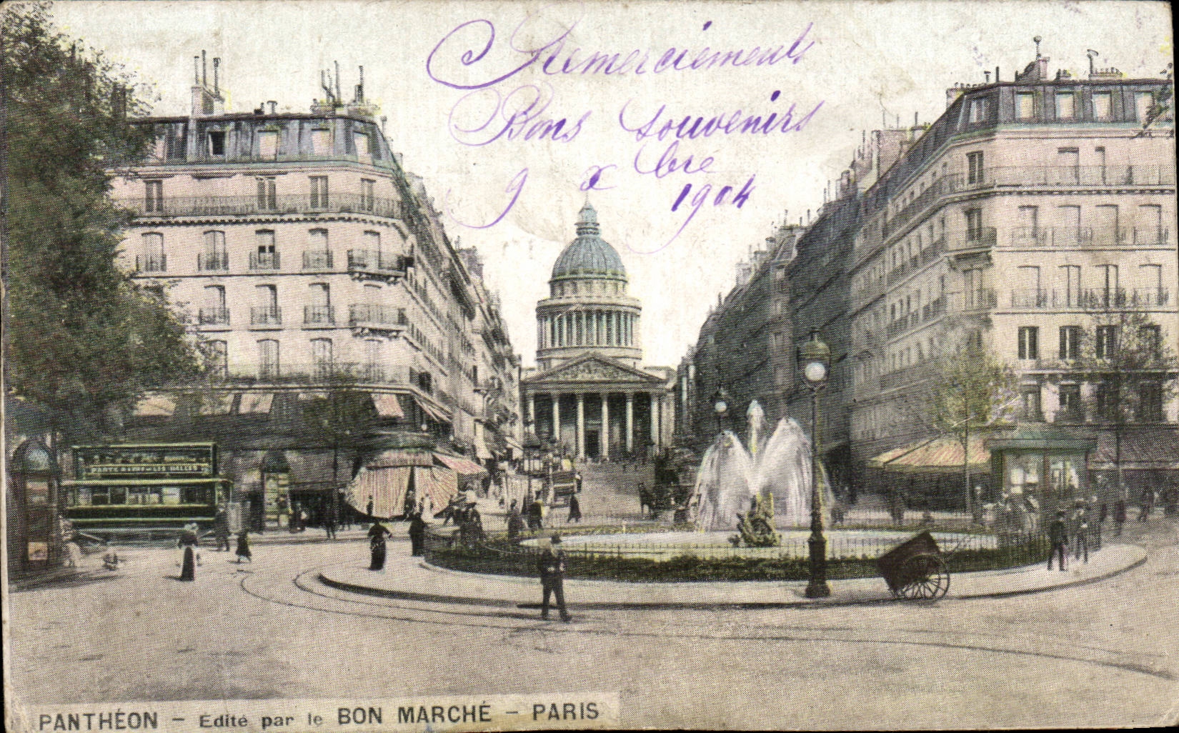 Paris CPA Street Soufflot and the Pantheon
