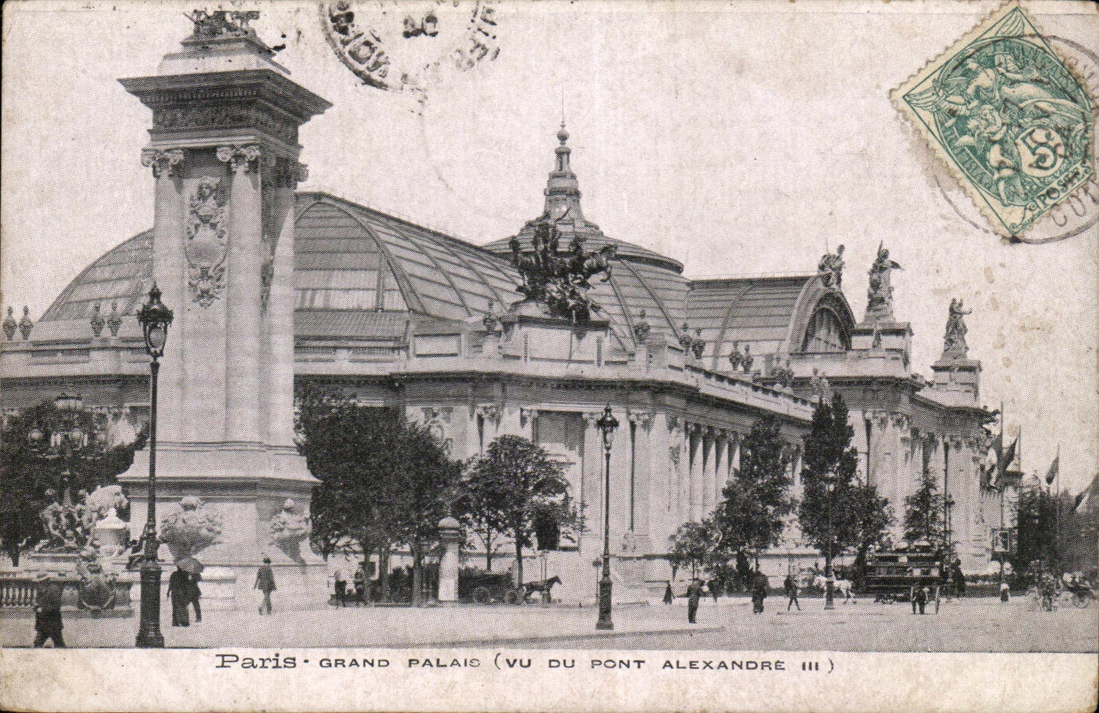 Paris CPA Grand Palais (seen bridge Alexandre III)