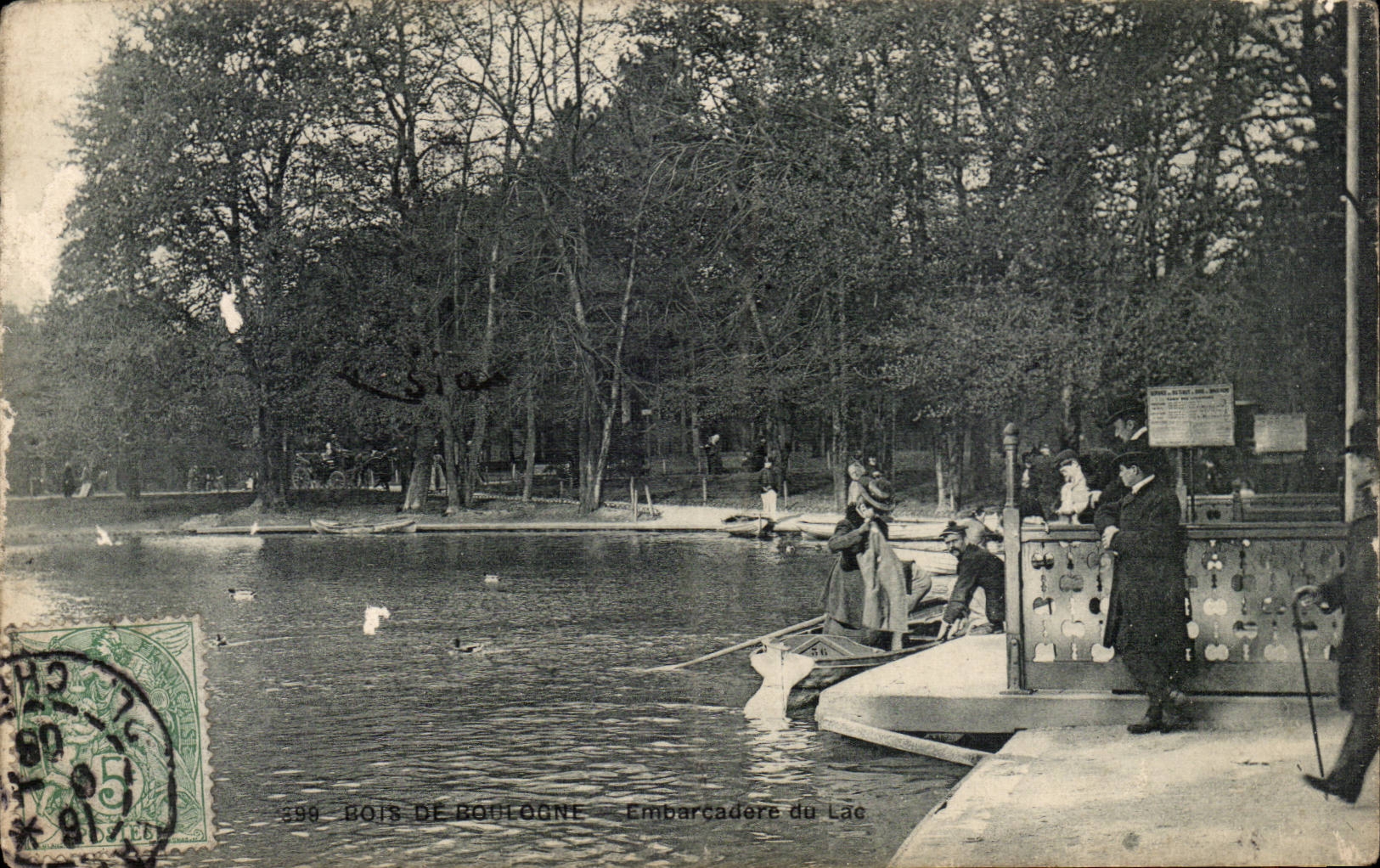 Paris CPA Bois de Boulogne Embarcadere du lac