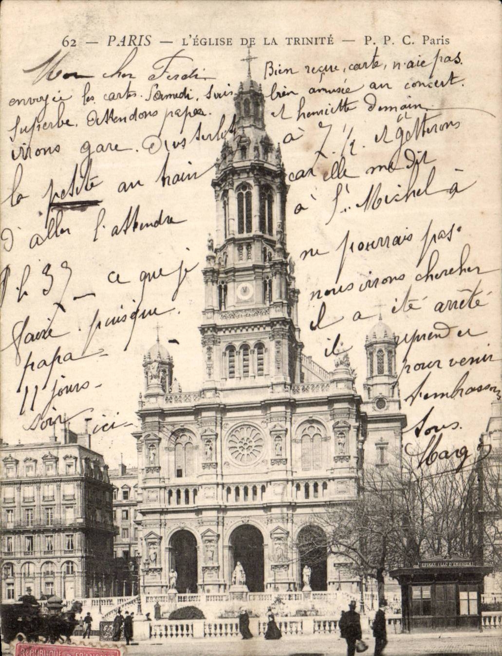 Paris CPA L'eglise de la Trinite