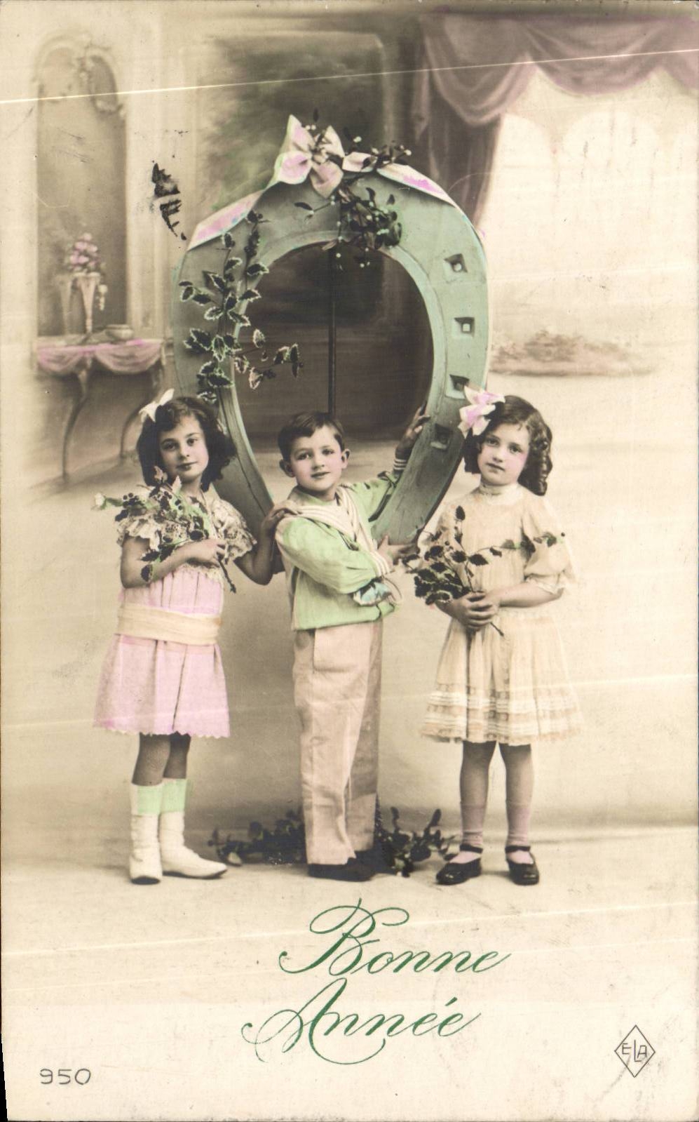 CPA Phantasie-Kind-Gatter-Gluck-Hufeisen