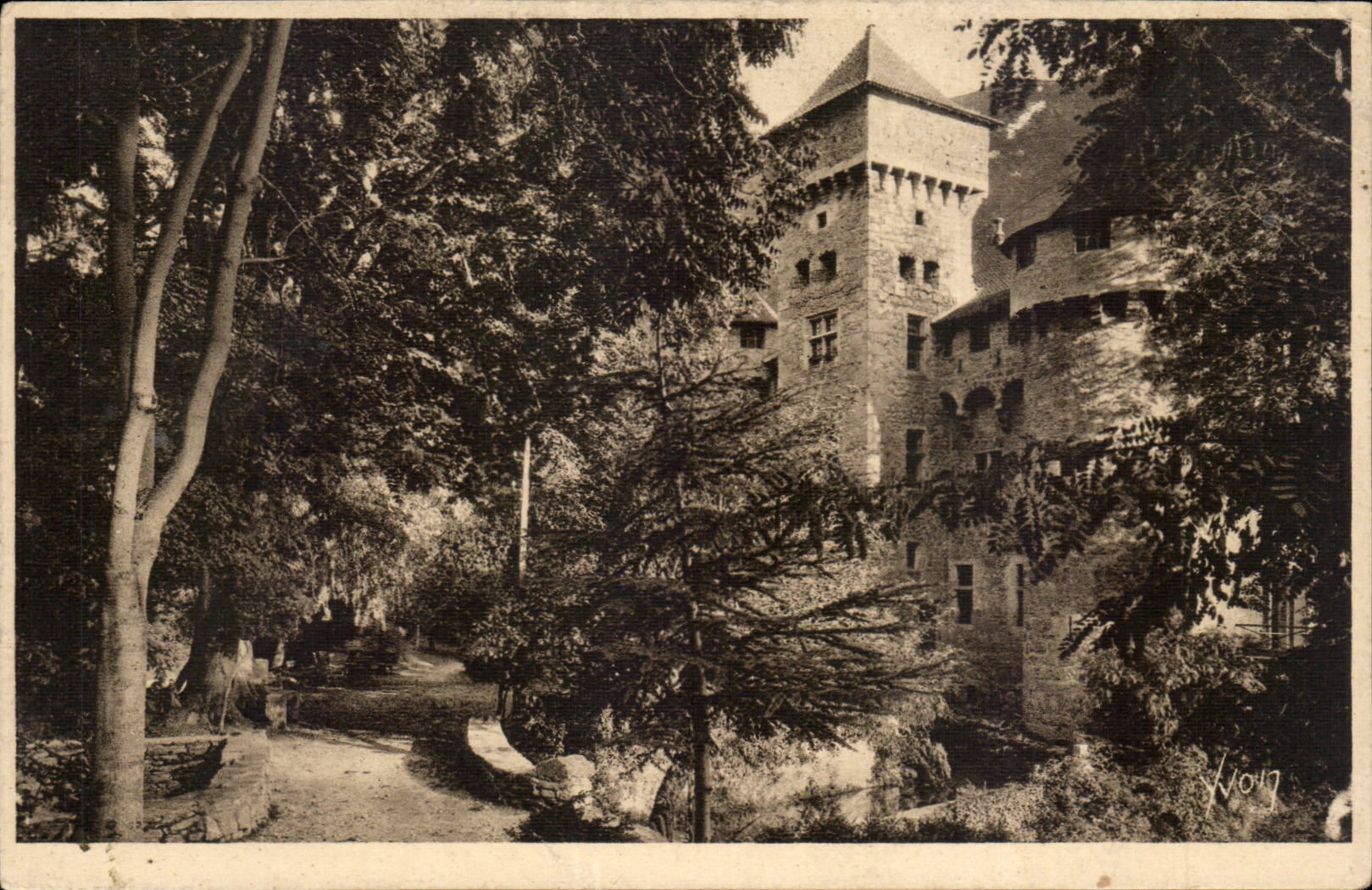 Falls of the Tarn CPa Castle of Caze seen of the road