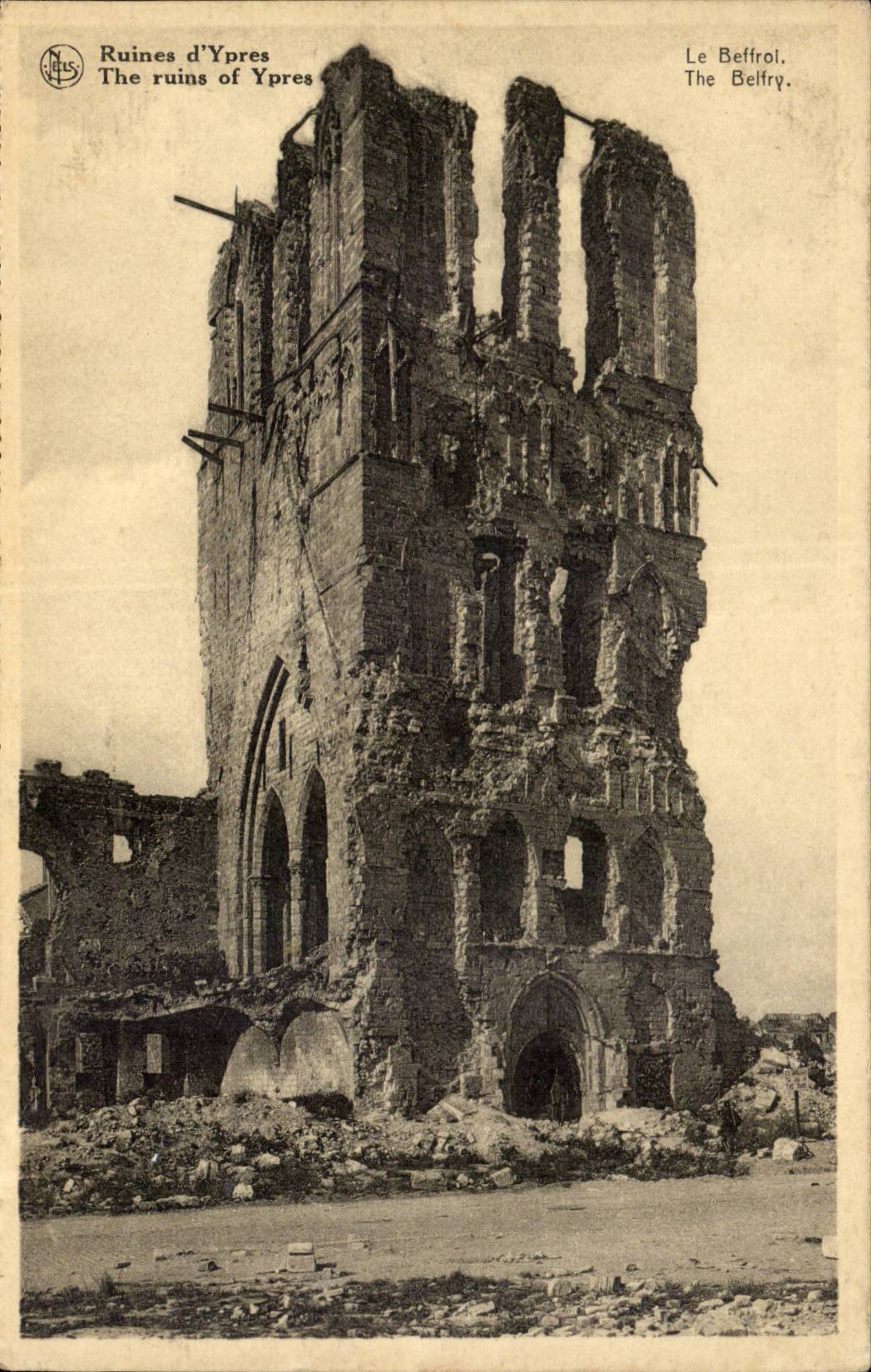 CPA Ruins of Ypres the belfry (Belgie Belgium)