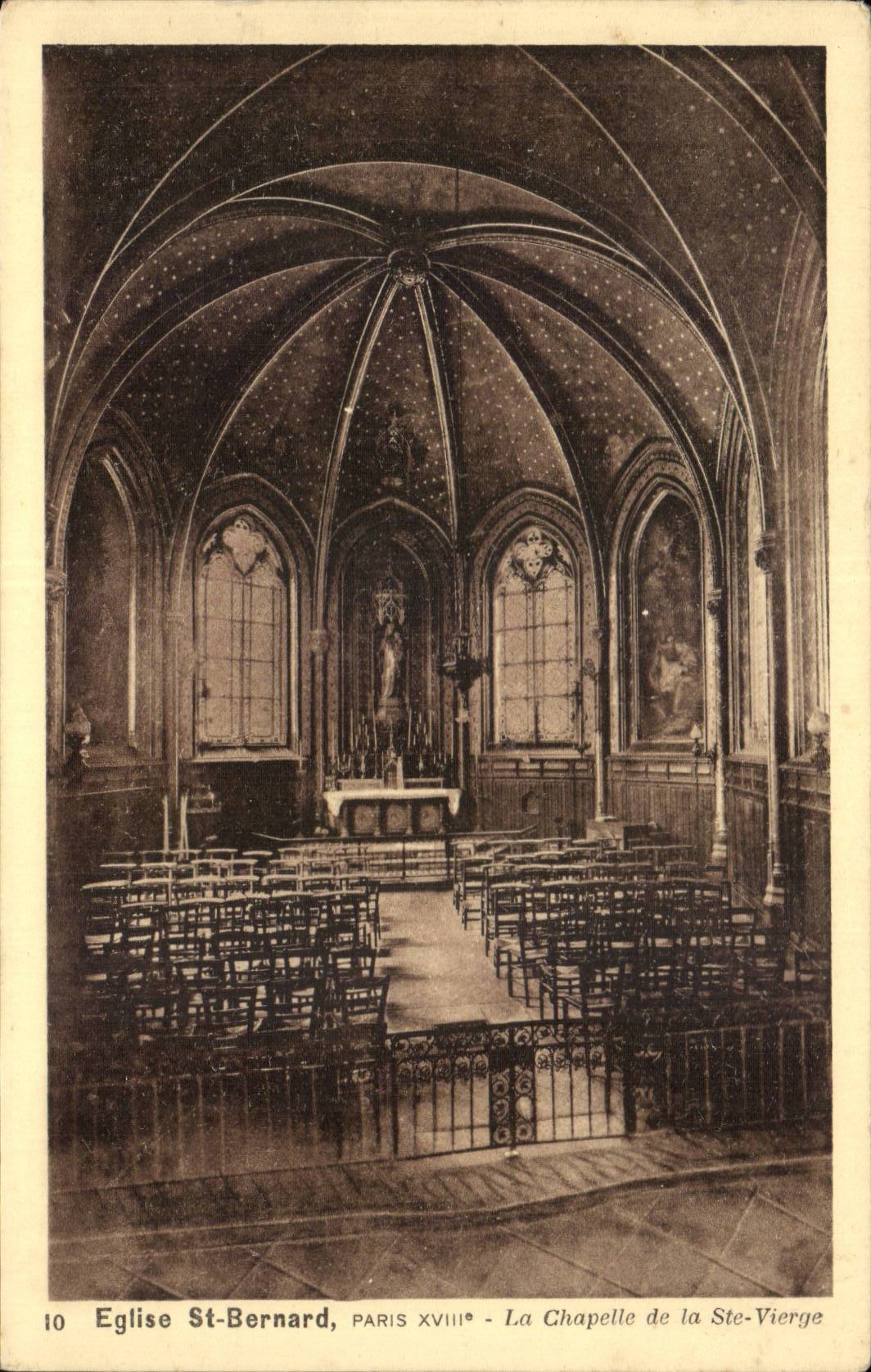 Paris CPA Eglise St Bernard La chapelle de la Ste Vierge