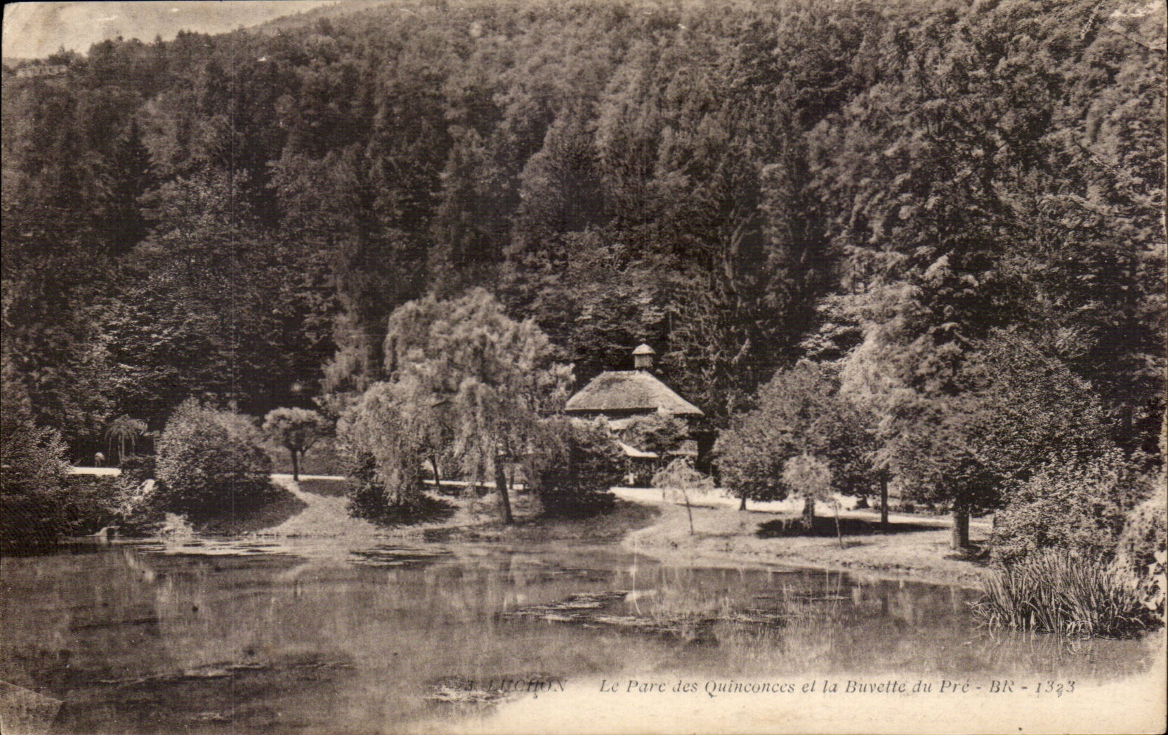 Luchon CPA the park of the Quincunxes and the refreshment bar of pre