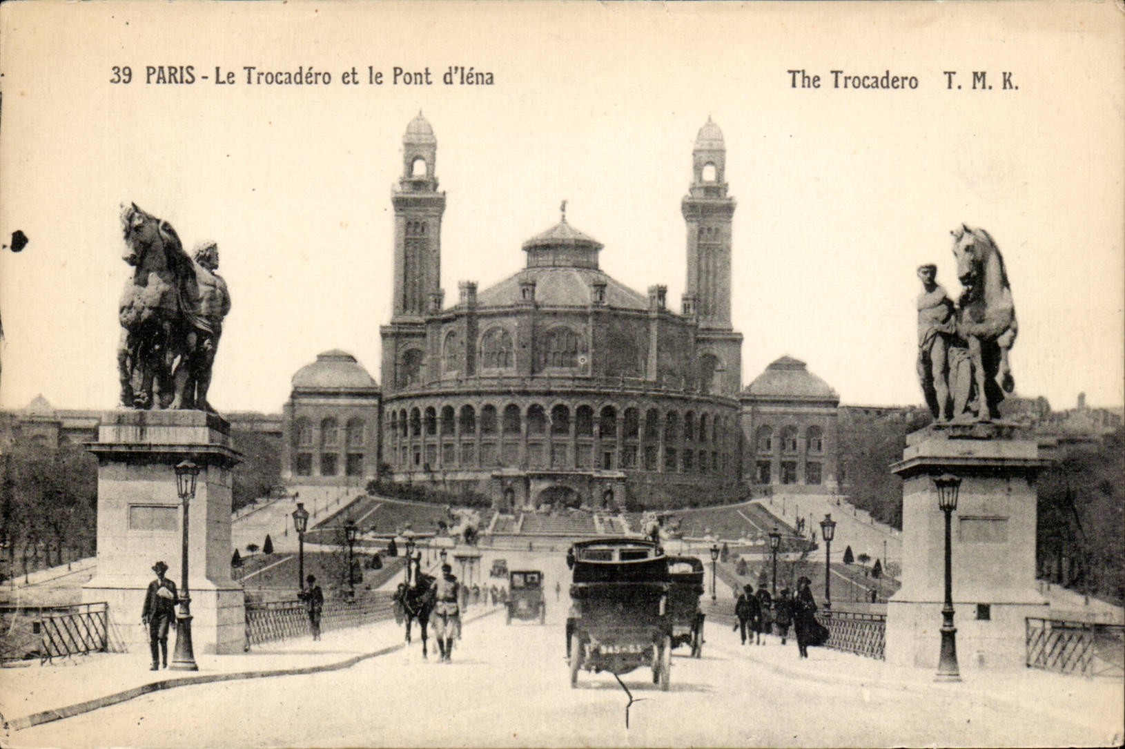 Paris CPA Trocadero and the bridge of Iena