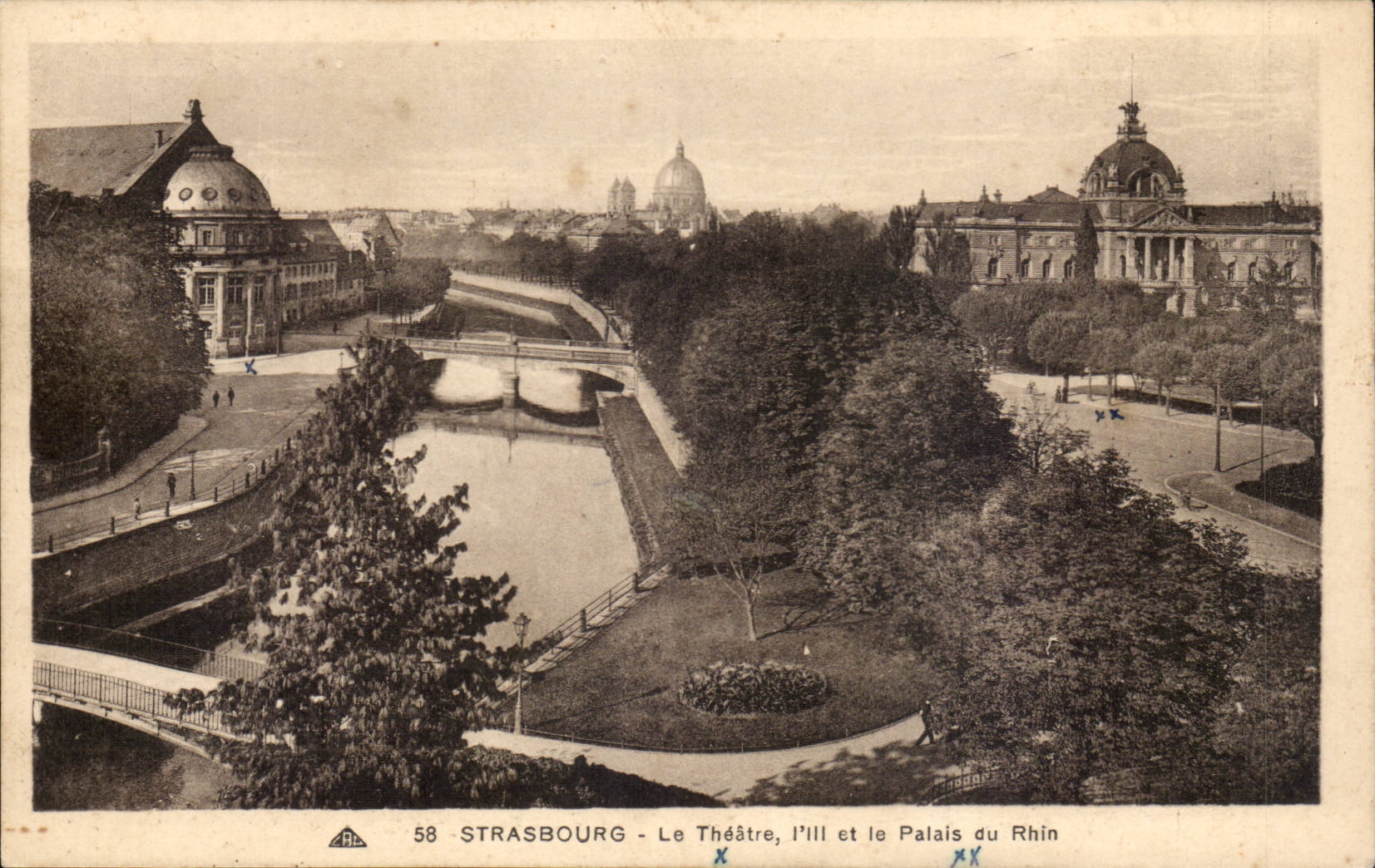 Strasbourg CPA the theater the ill and the palate of the Rhine