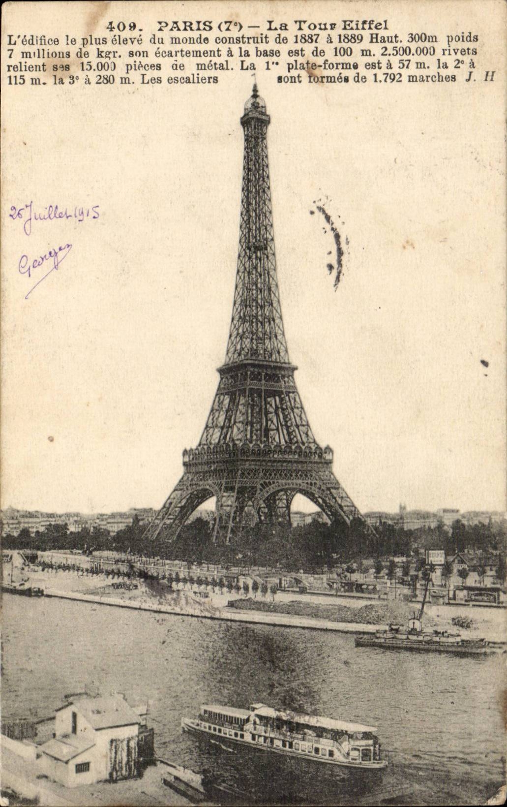 Paris CPA the Eiffel Tower