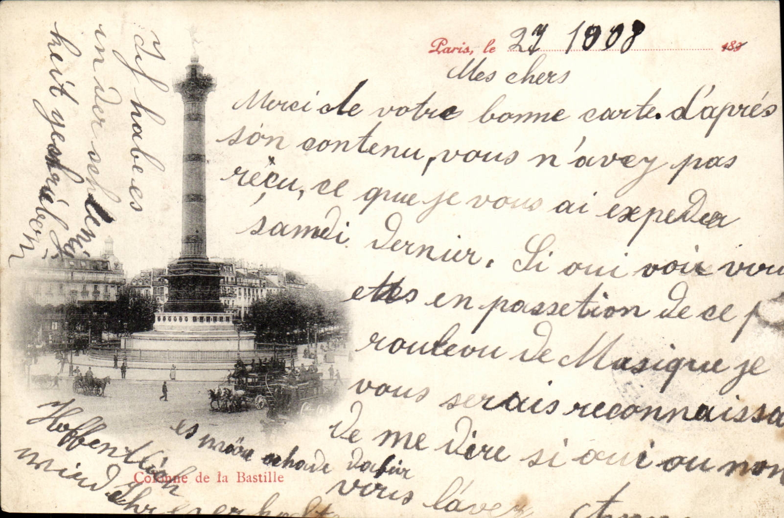 Paris CPA Column of the Bastille