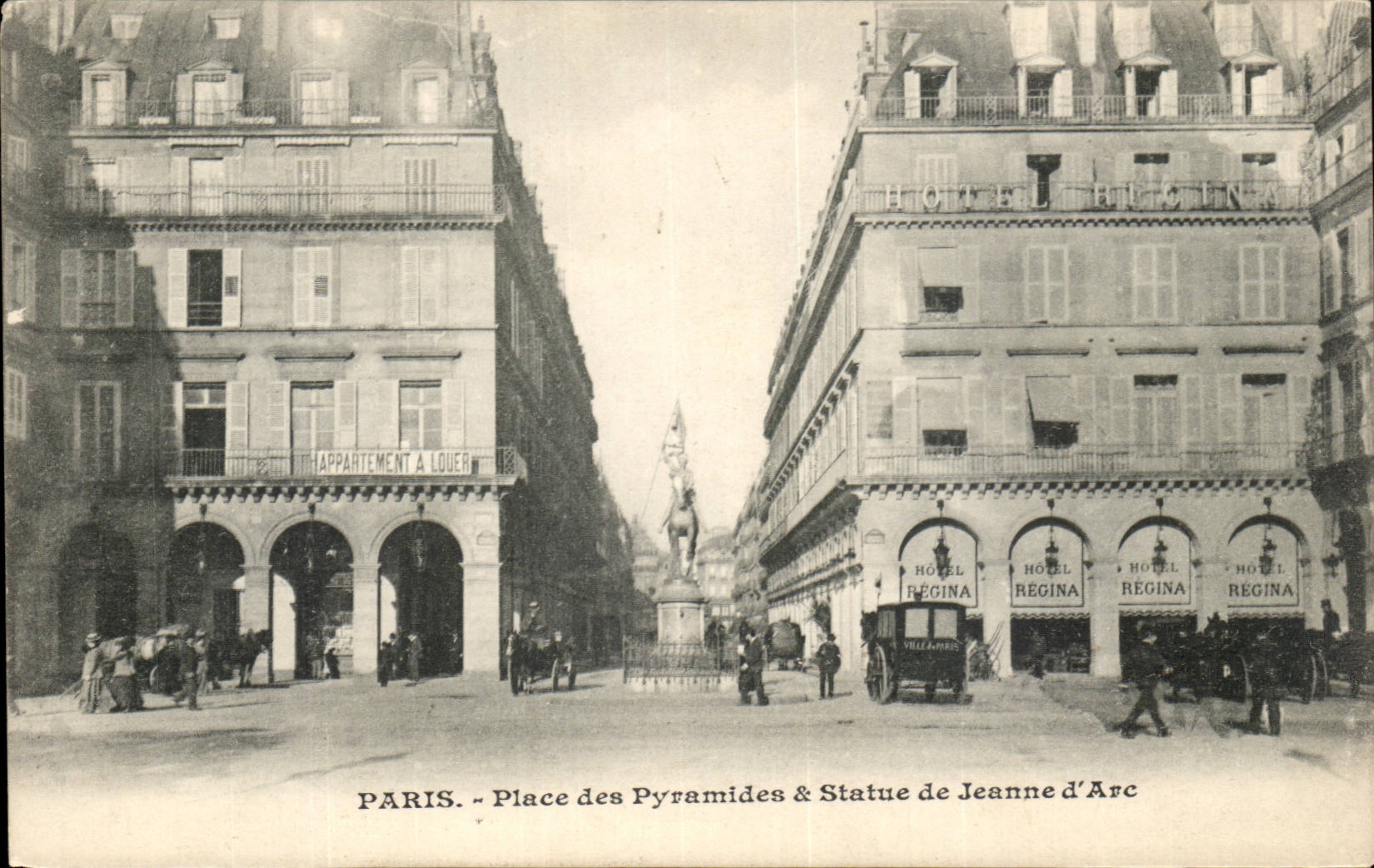 Paris CPA Place des Pyramides et statue de Jeanne d'arc
