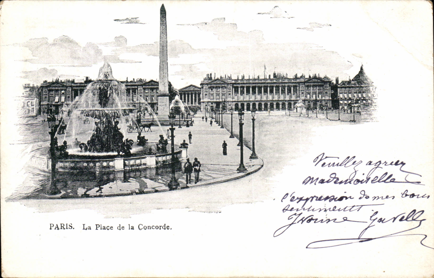 Paris CPA La place de la Concorde