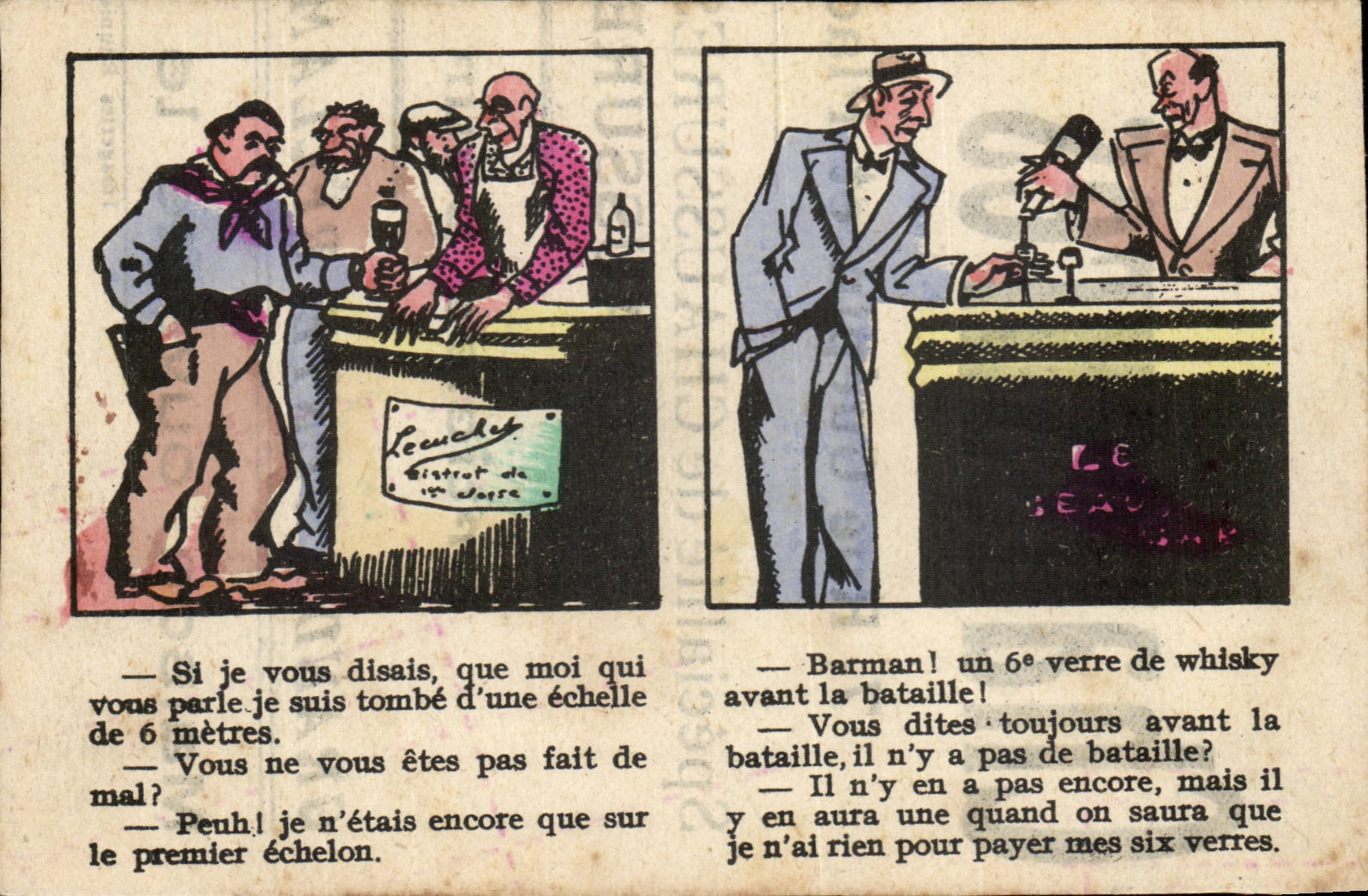 CPA Fantaisie Humour Si je vous disais que moi je suis tombe d'une echelle de 6 metres (whisky alcool)