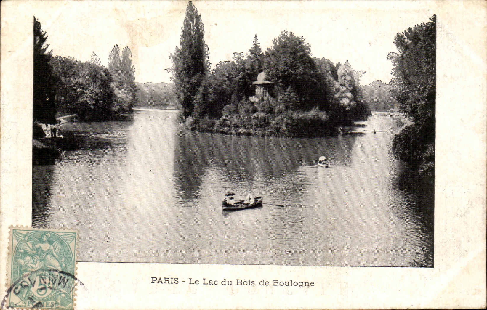 Paris CPA Le lac du Bois de Boulogne