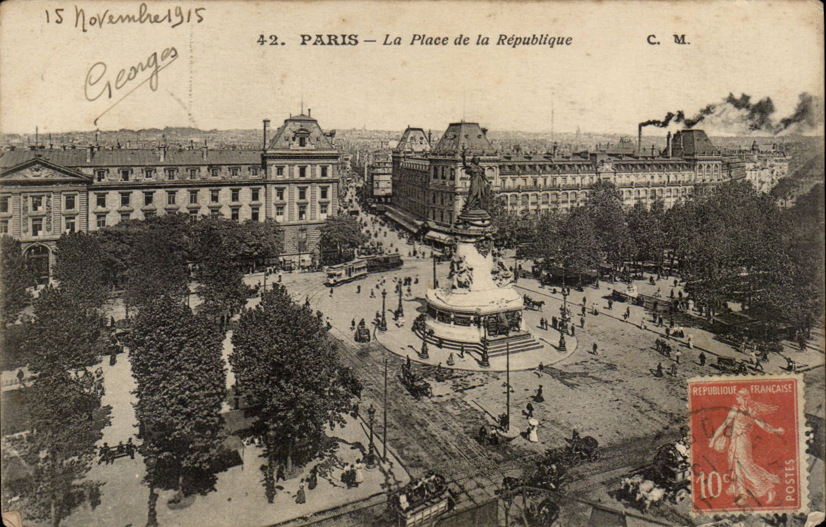 Paris CPA Places Republic