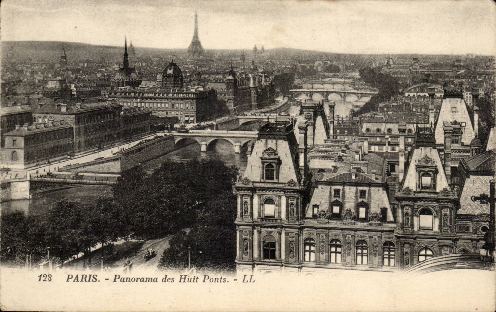 Paris CPA Panorama des sept ponts