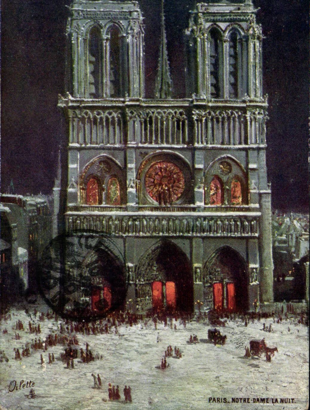 Paris CPA Notre Dame la nuit