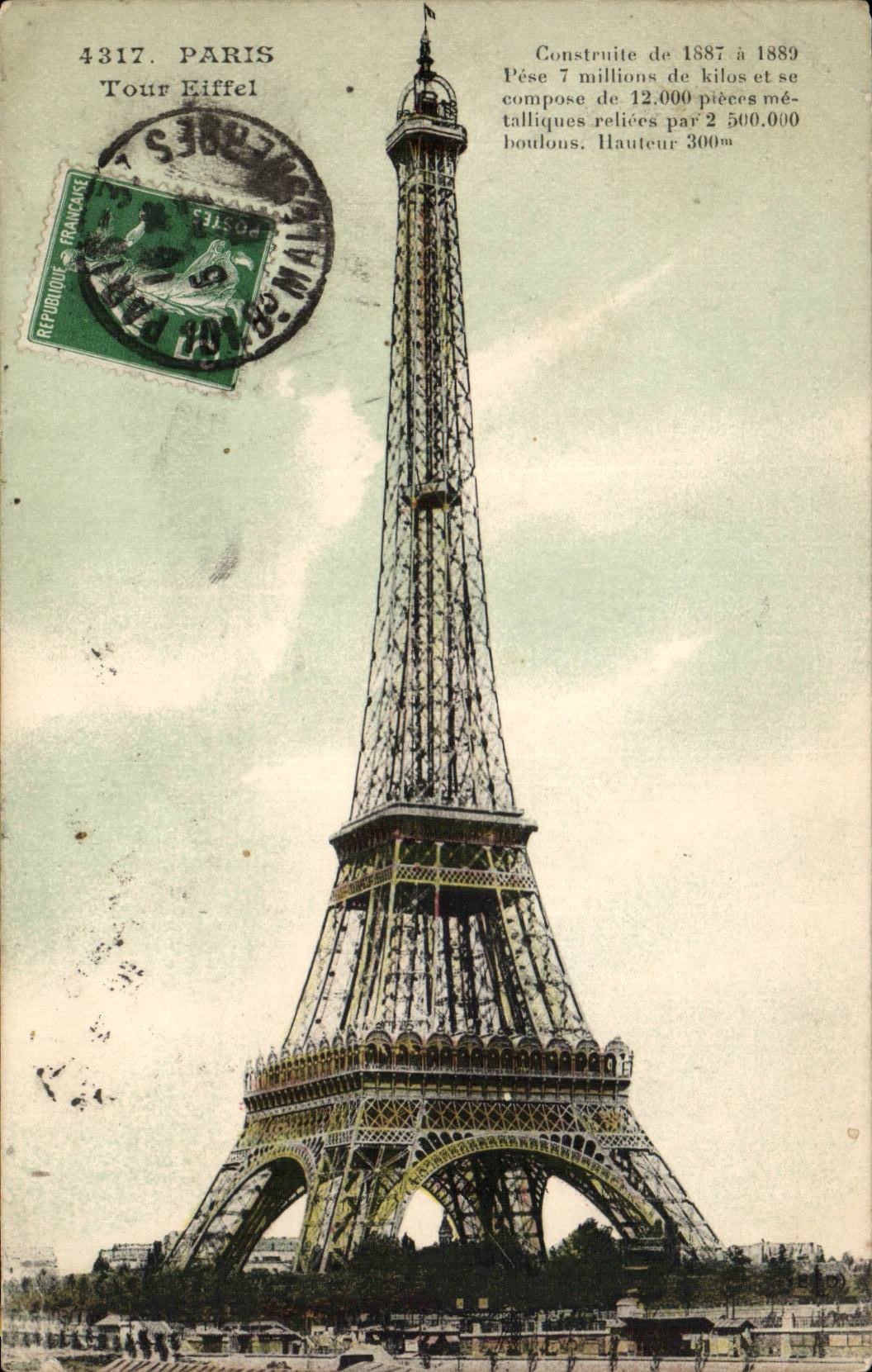 Paris CPA Eiffel Tower