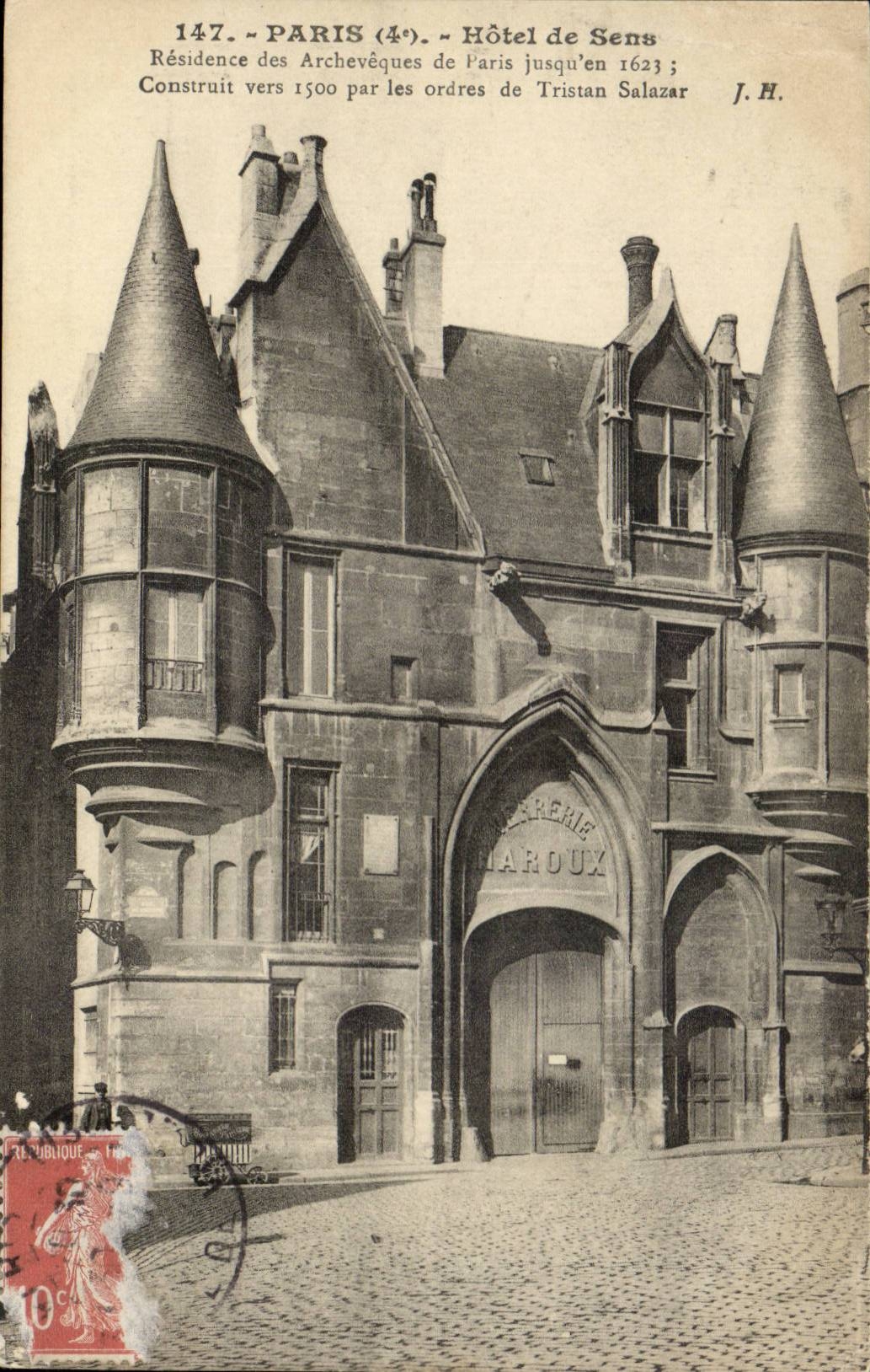 Paris CPA Hotel of Sens Residence of the archbishops of Paris until in 1623 Tristan Salazar