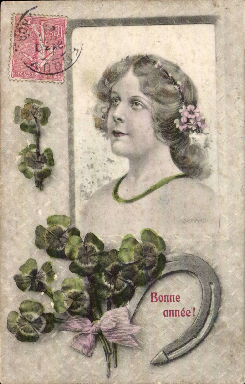 CPA Fantasy Woman Clover Horseshoe