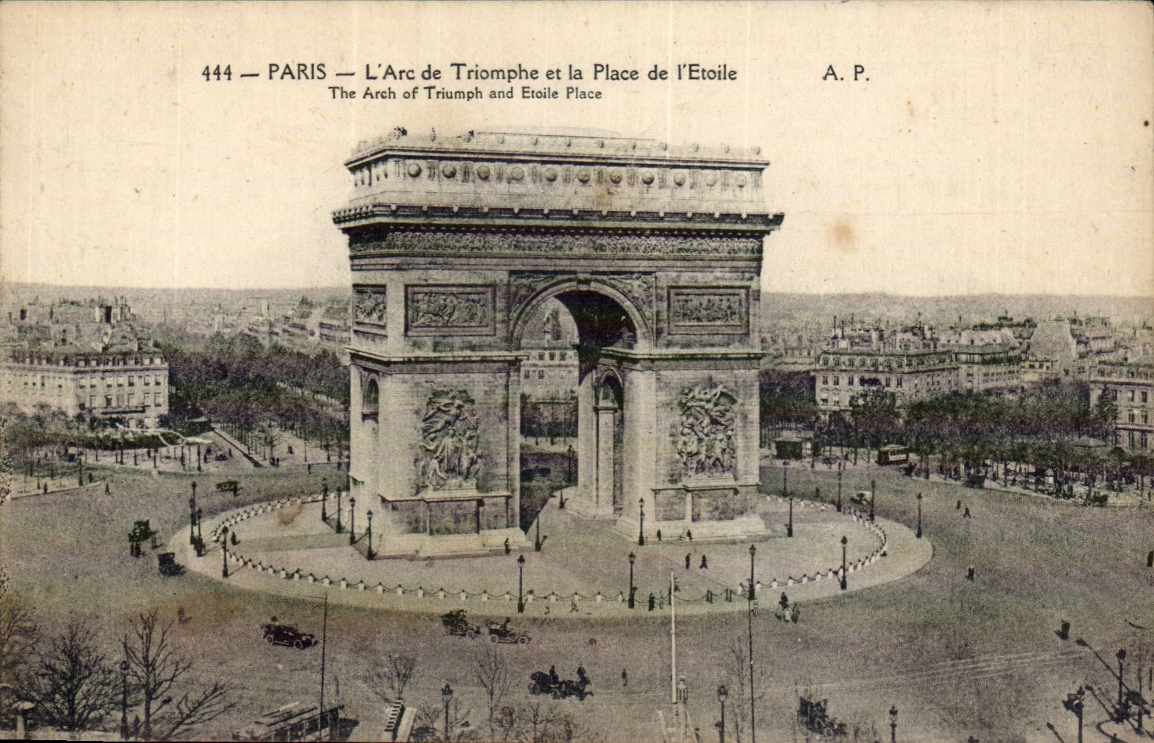 Paris CPA Arc de Triomphe and places it Etoile