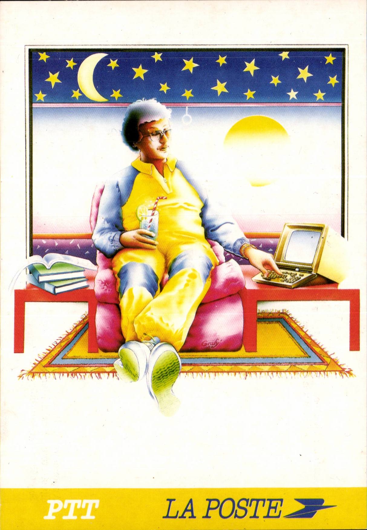 MODERN CARD the Post office Videposte Telematez your accounts (Patrick Martin Grafy Studio)