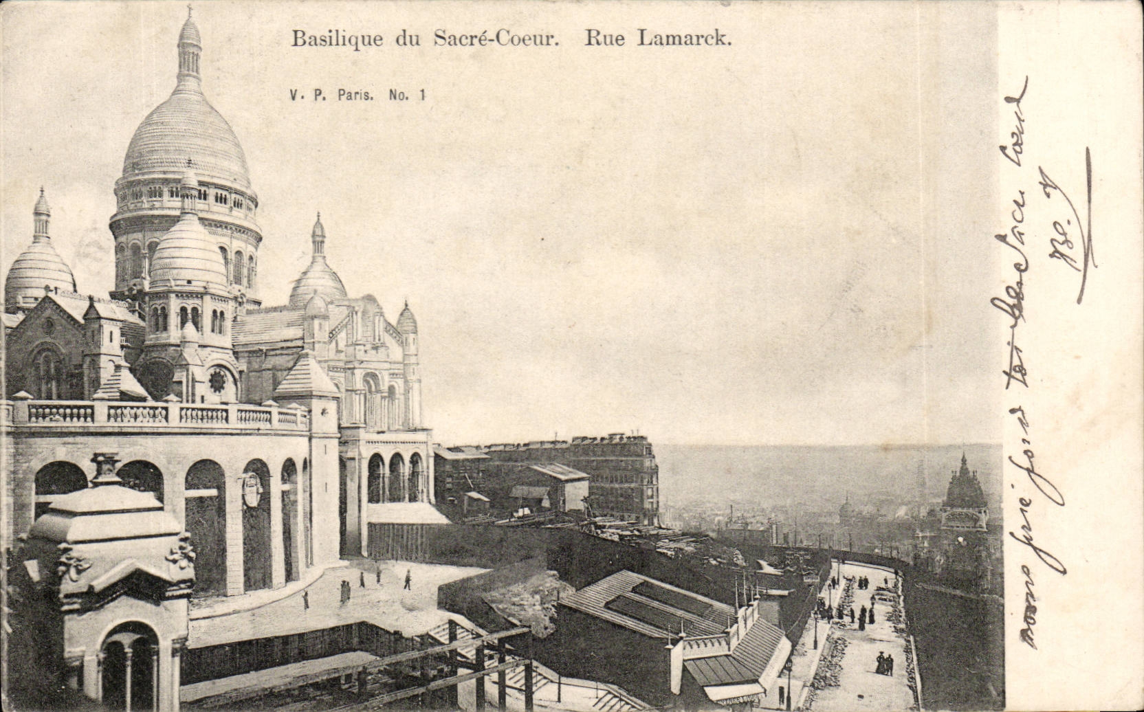 Paris CPA Montmartre Basilique du Sacre Coeur Rue Lamarck