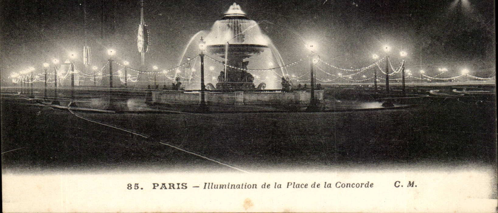 Paris CPA Illumination de la Place de la Concorde