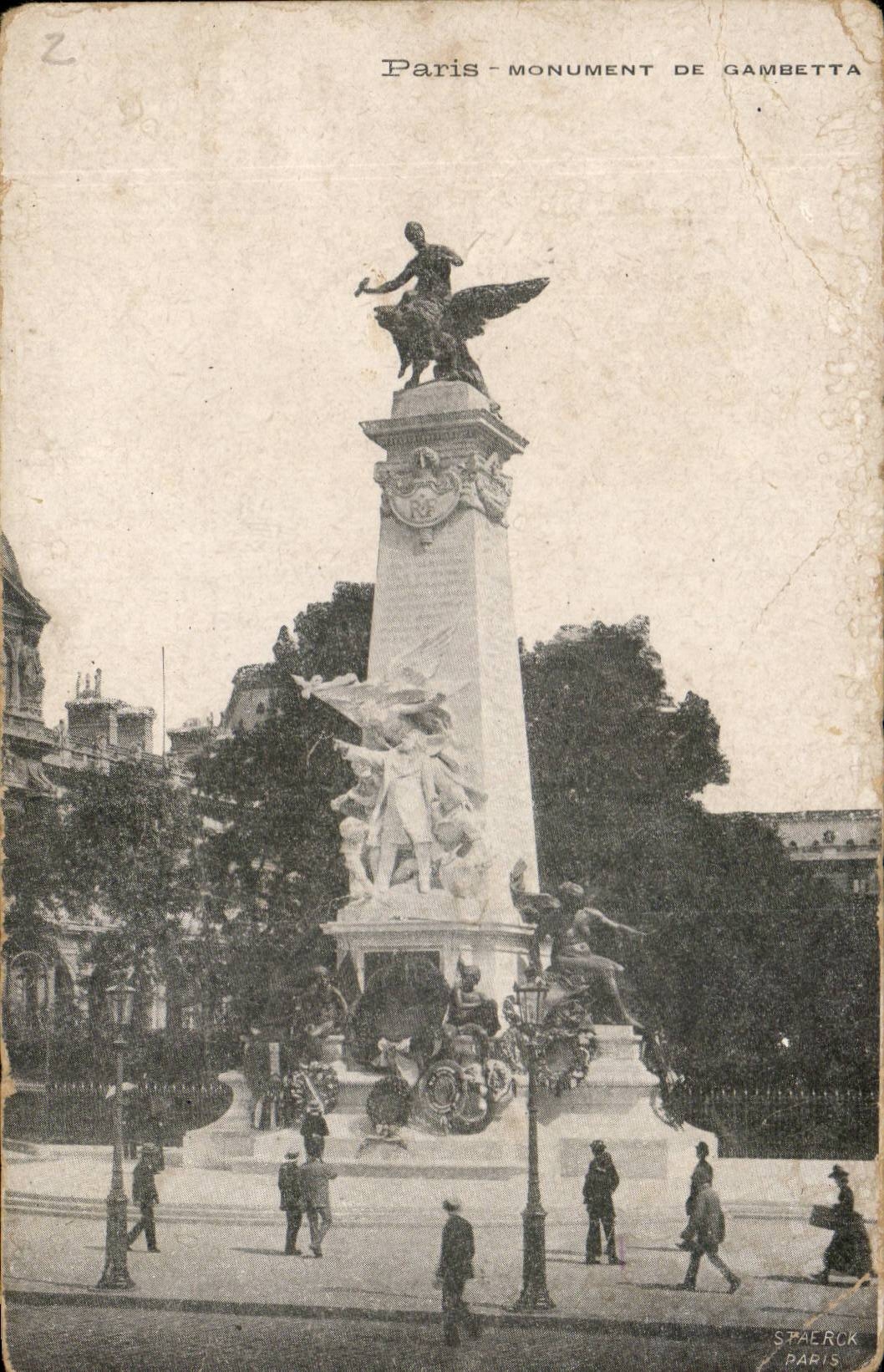 Paris CPA Monument de Gambetta