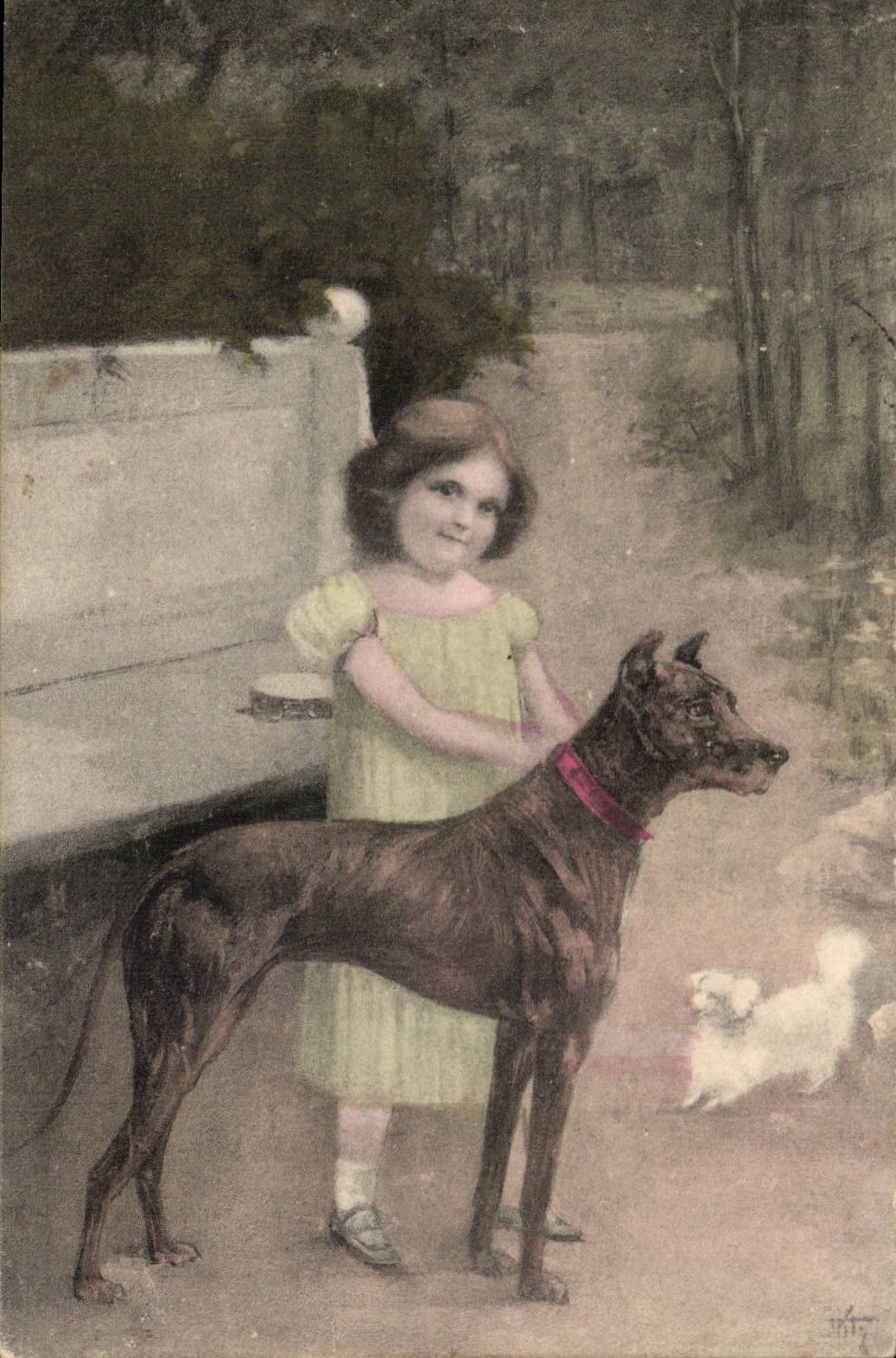 CPA Fantasy Child and dogs (dog dog)