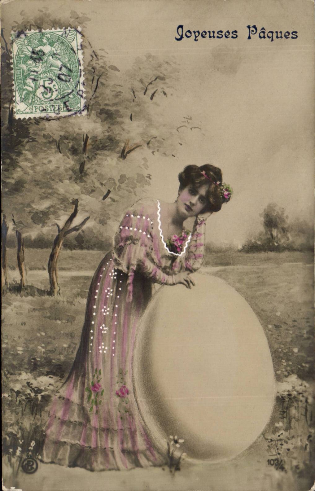 CPA Fantasy Woman egg Easter Easter