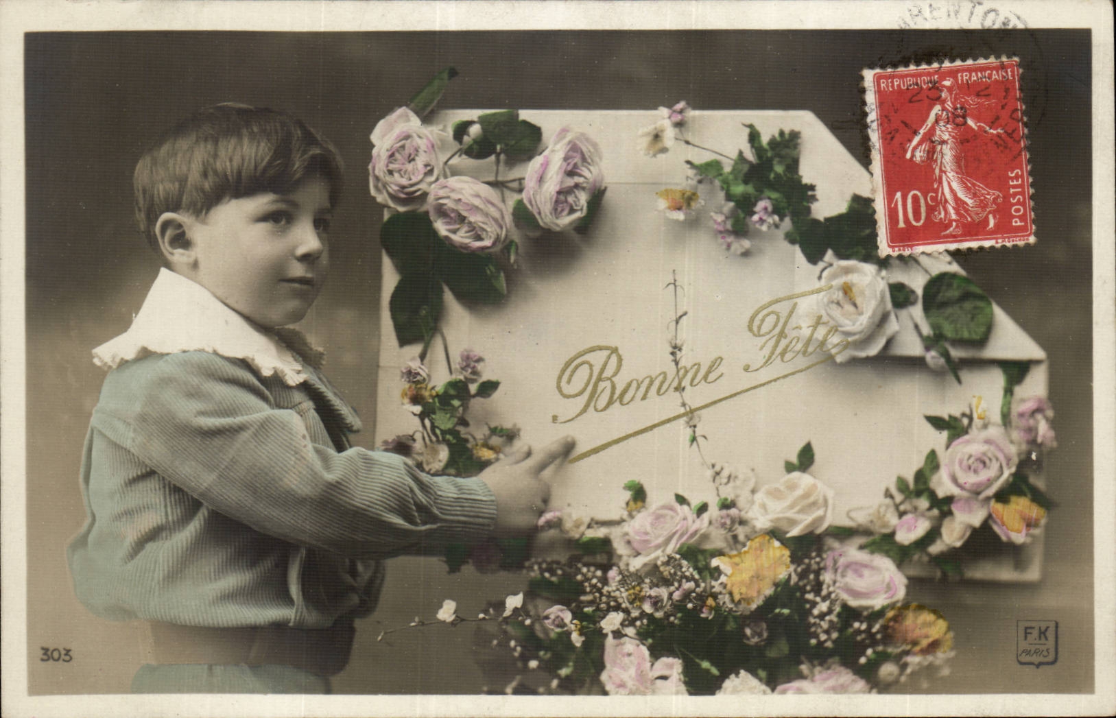 CPA Fantasy Child Boy Good festival