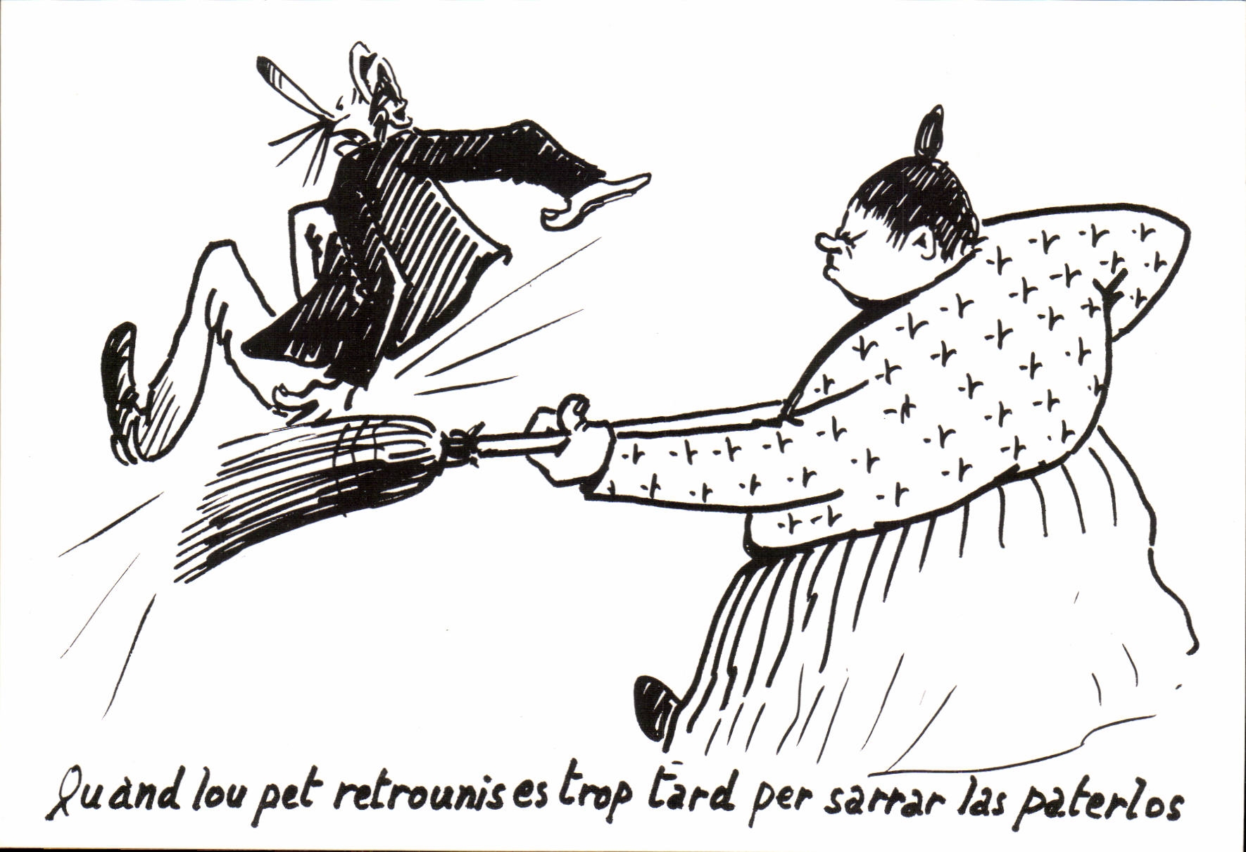 CPM Humour Dessin de Charles Mouly Quand le coup retentit il est trop tard pour serrer les fesses