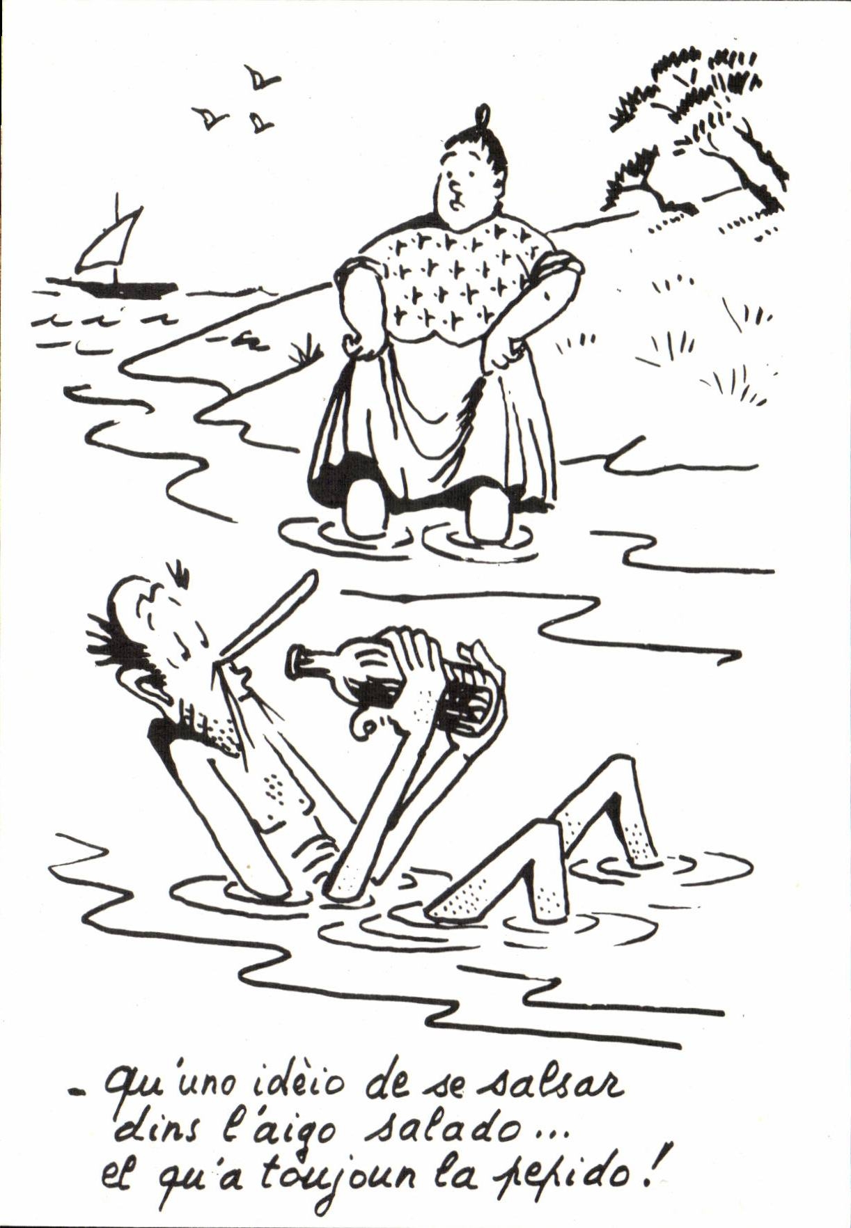 CPM Humour Dessin de Charles Mouly A la mer
