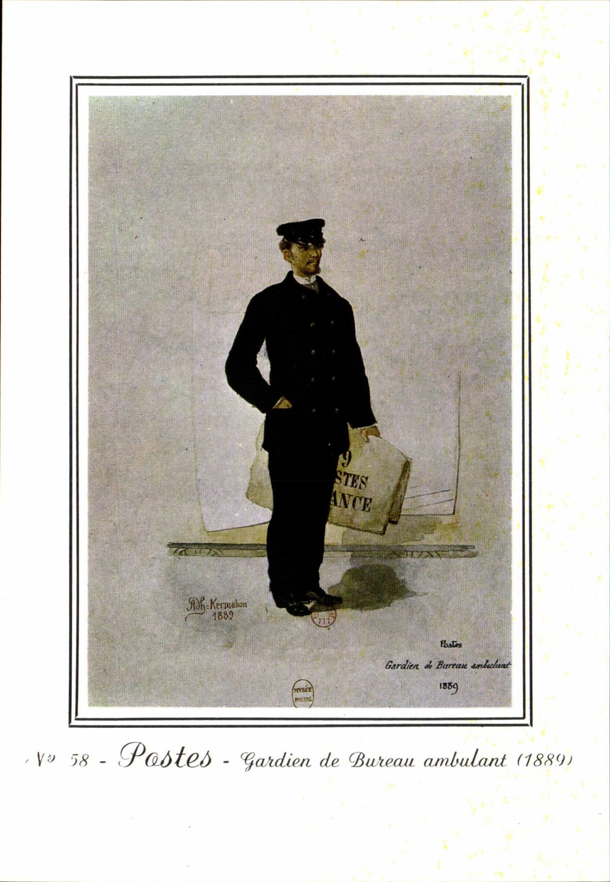 MODERN CARD Stations Guard of travelling office (1889)