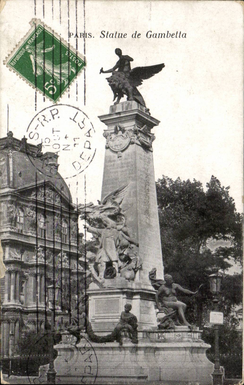 Paris CPA Statue de Gambetta