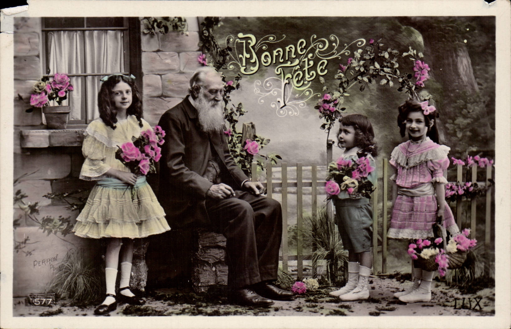 CPA Fantasy Children and old man Good festival