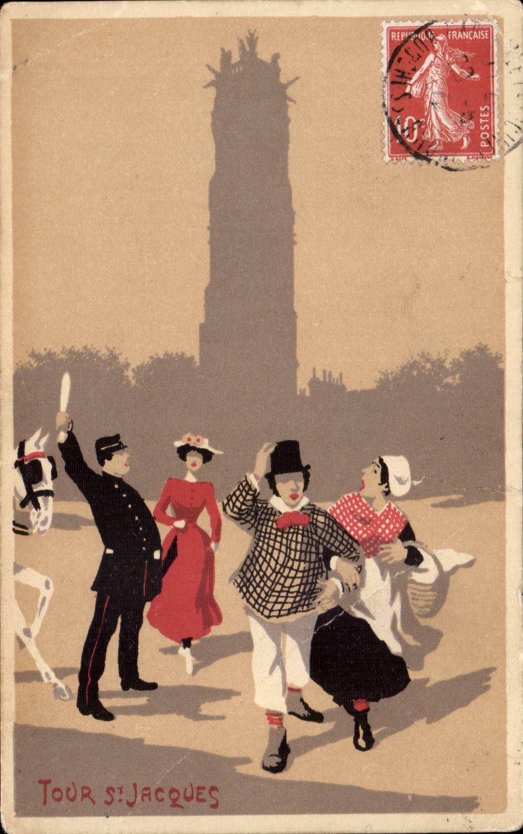 Paris CPA Fantasy Tower St Jacques