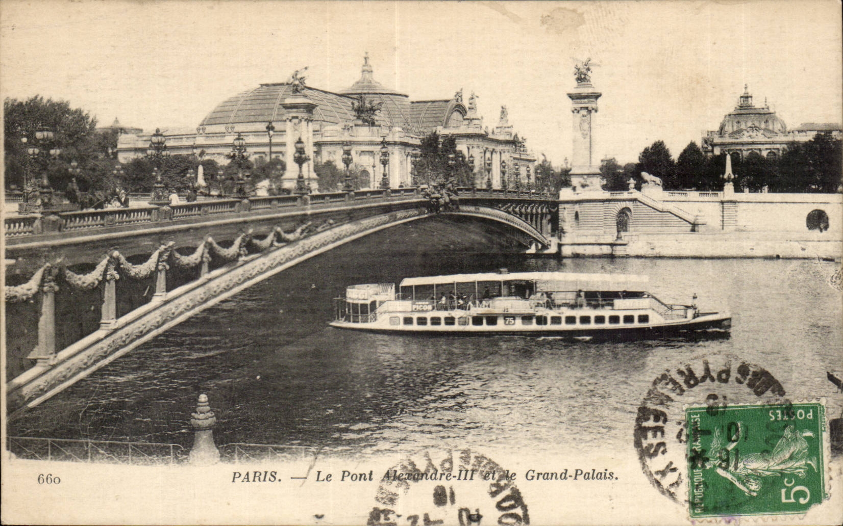 Paris CPA the bridge Alexandre III and the Grand Palais