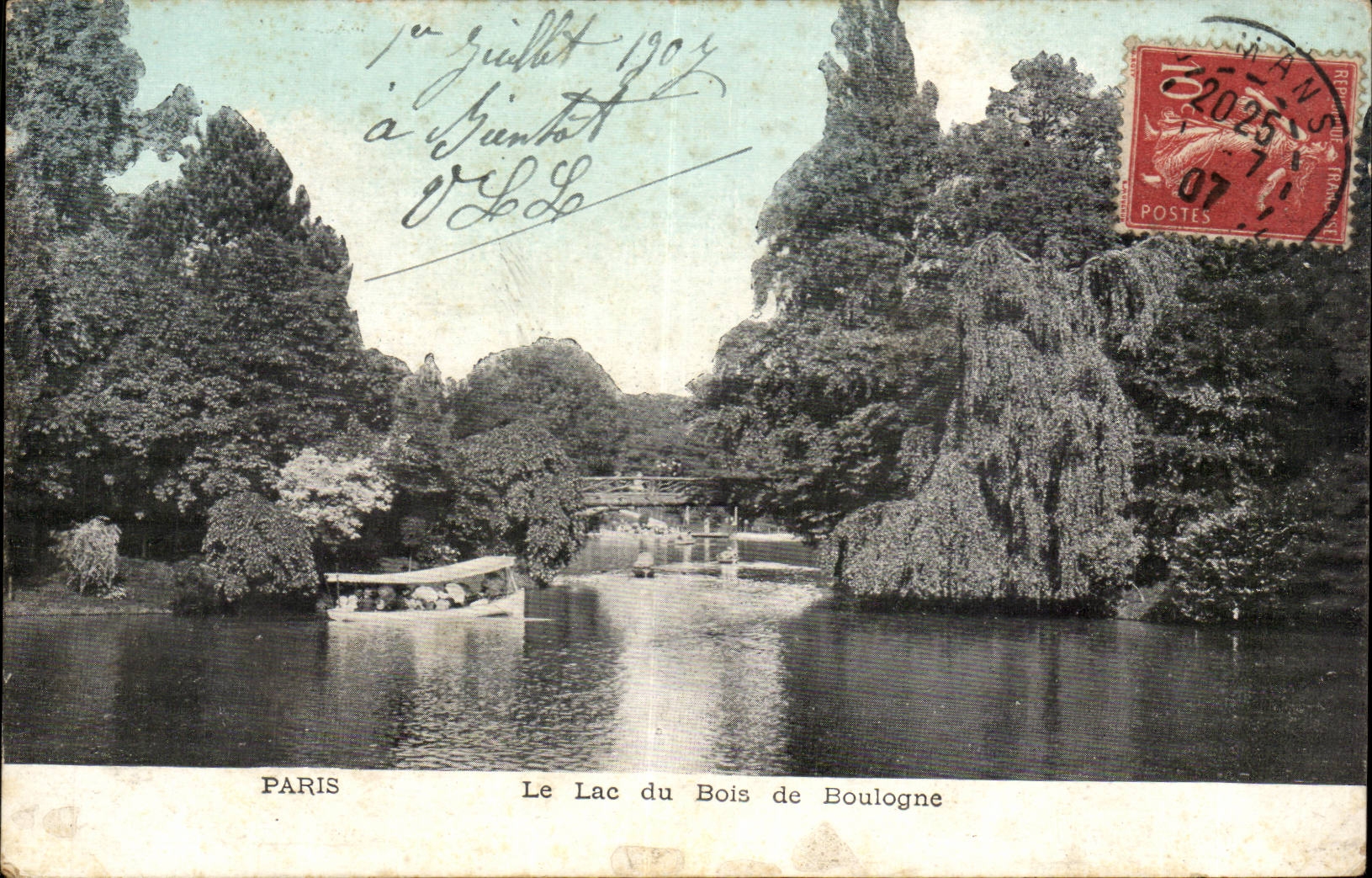 Paris CPA Le lac du Bois de boulogne