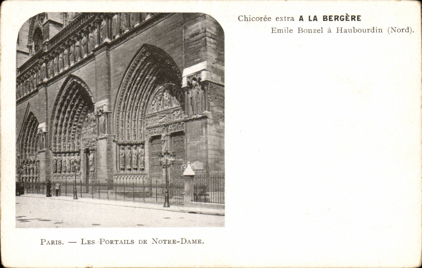 Paris Chicoree a la Bergere CPA Paris Les portails de Notre DAme