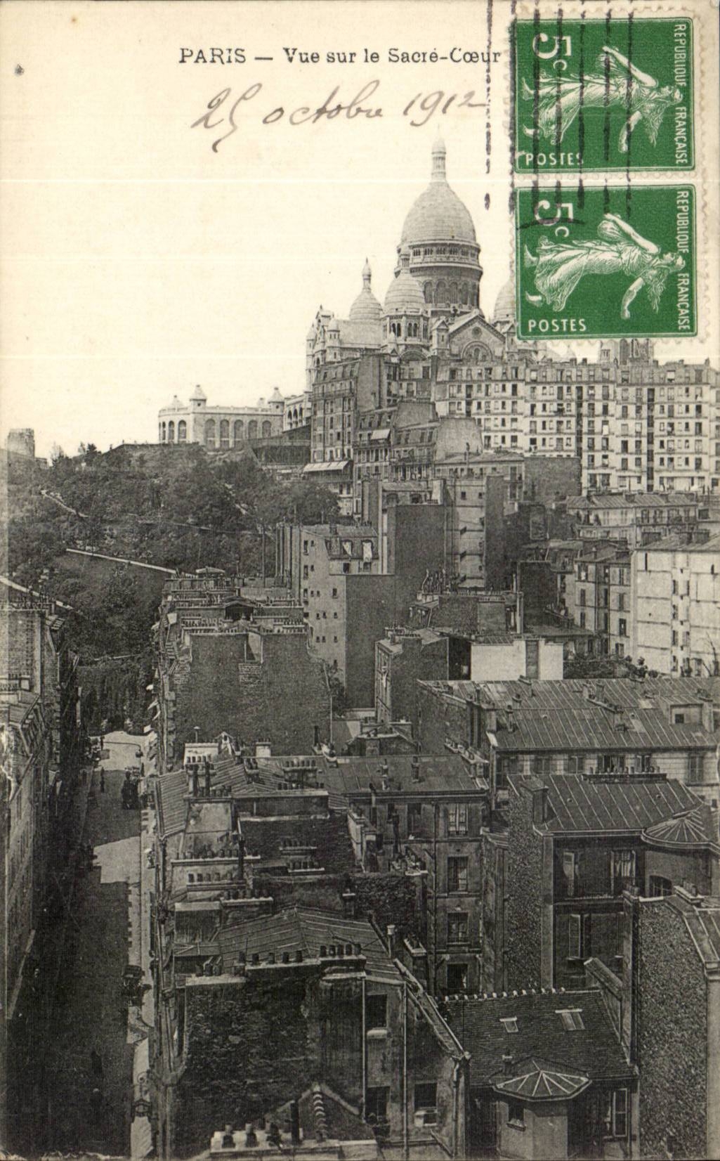Paris CPA Vue sur le SAcre Coeur Montmartre